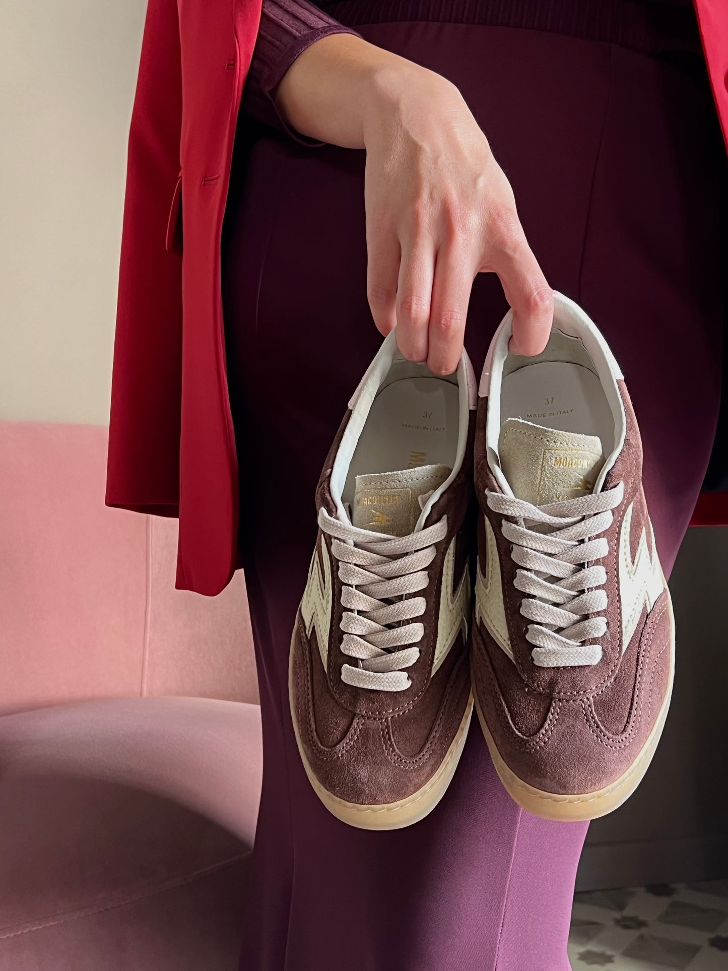 Sneakers In suede Bordeaux Moaconcept