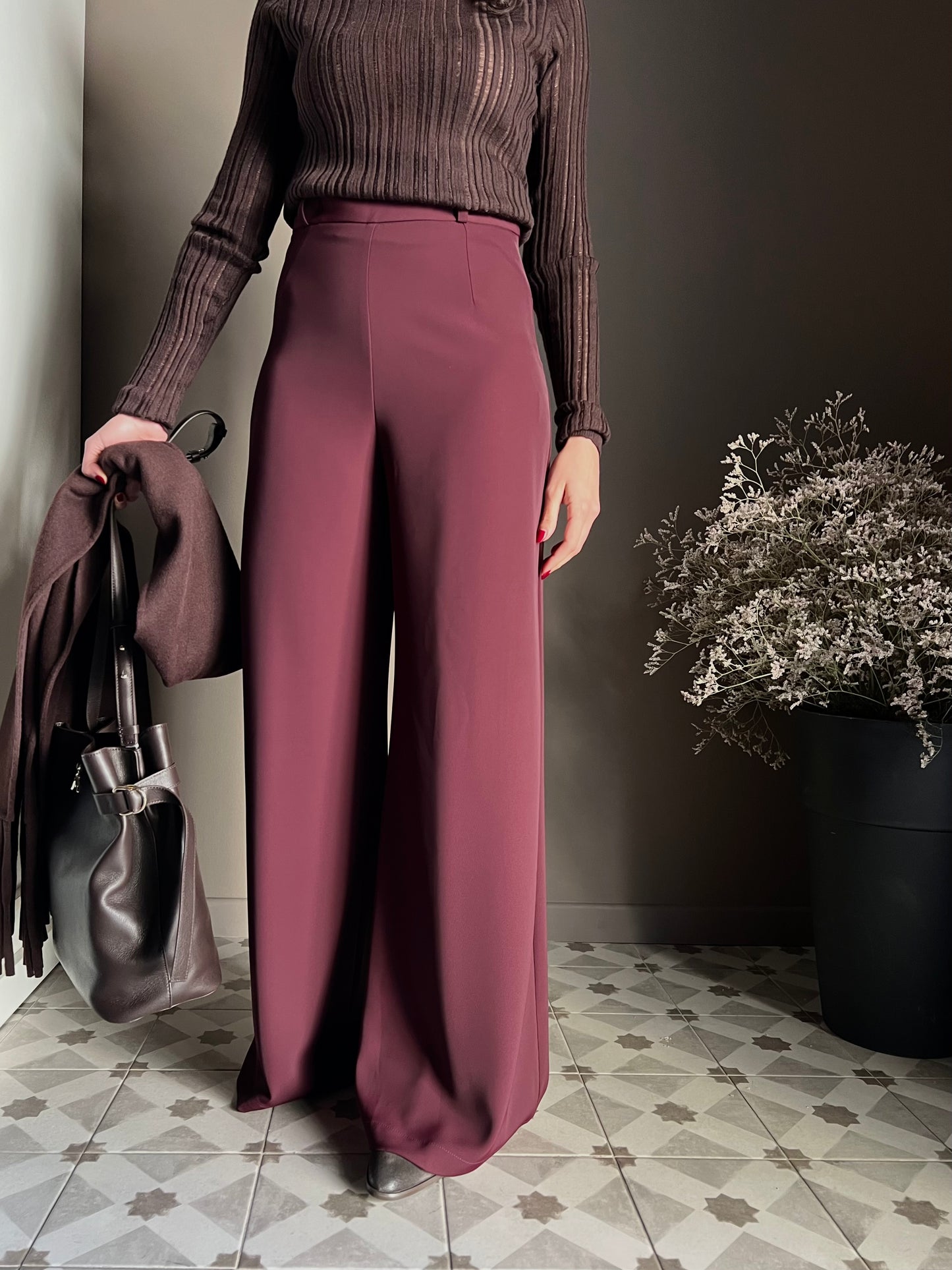 Pantalone in crepe Saba vita alta