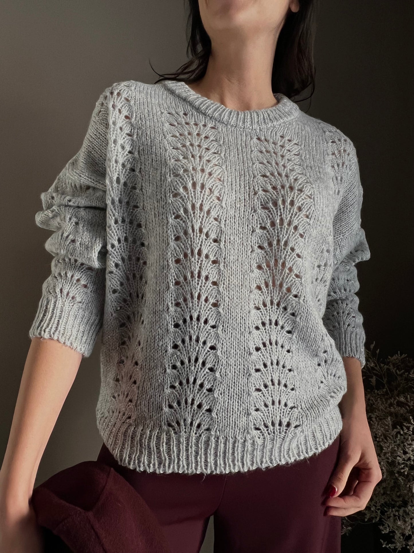 Maglia So Allure con lavorazione a traforo grigio