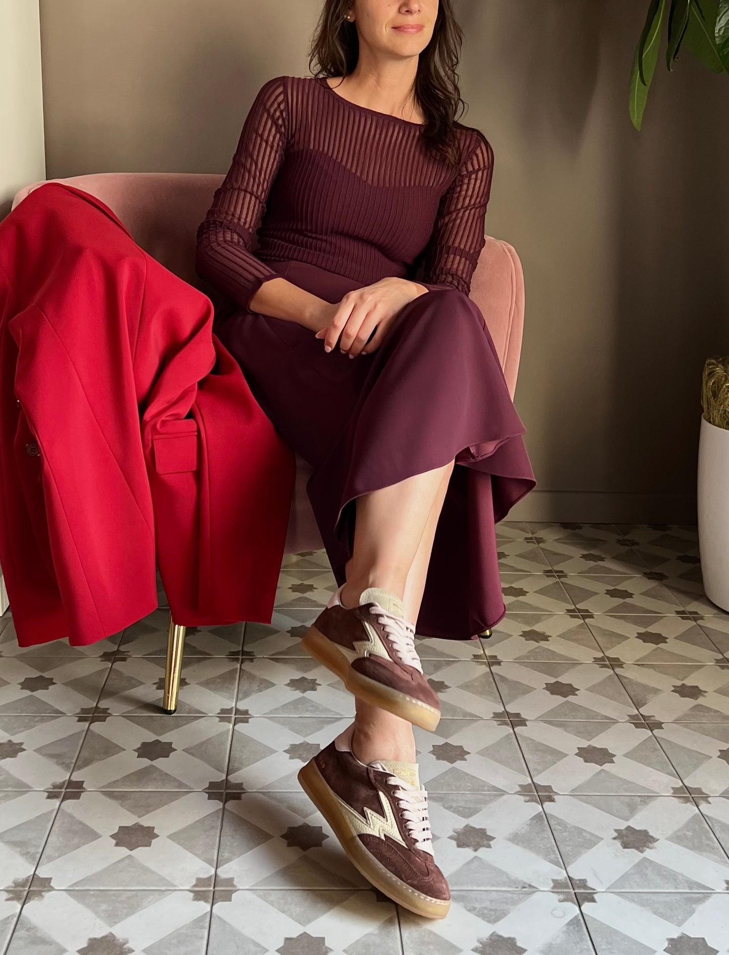 Sneakers In suede Bordeaux Moaconcept