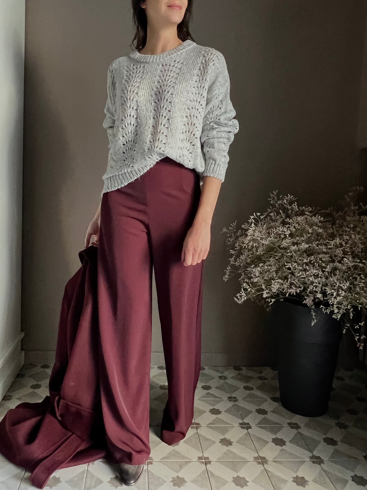 Maglia So Allure con lavorazione a traforo grigio