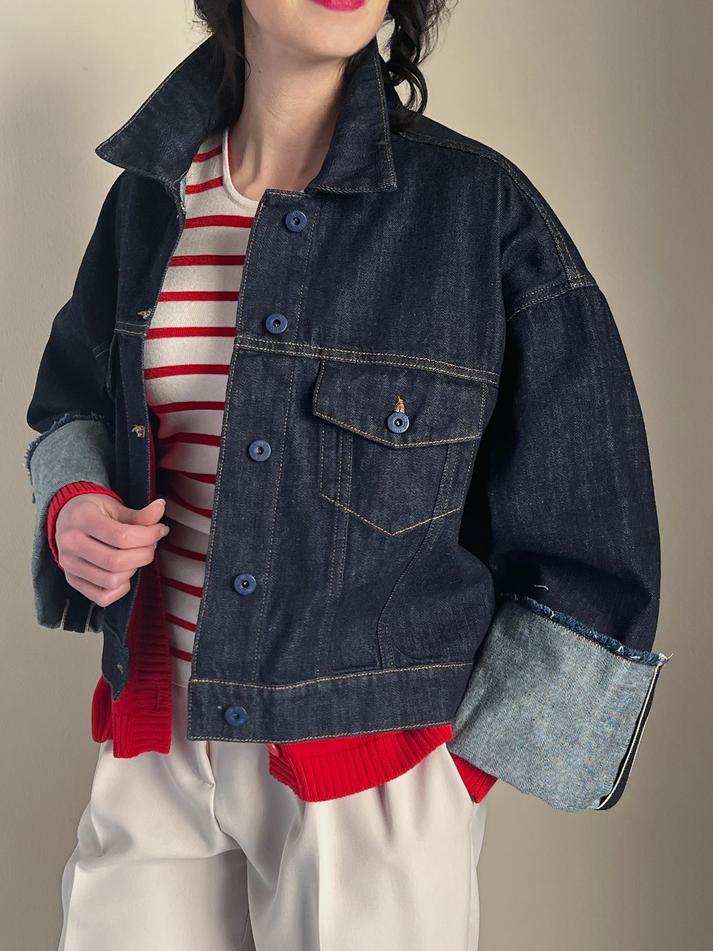 Giubbotto denim Solo Tre