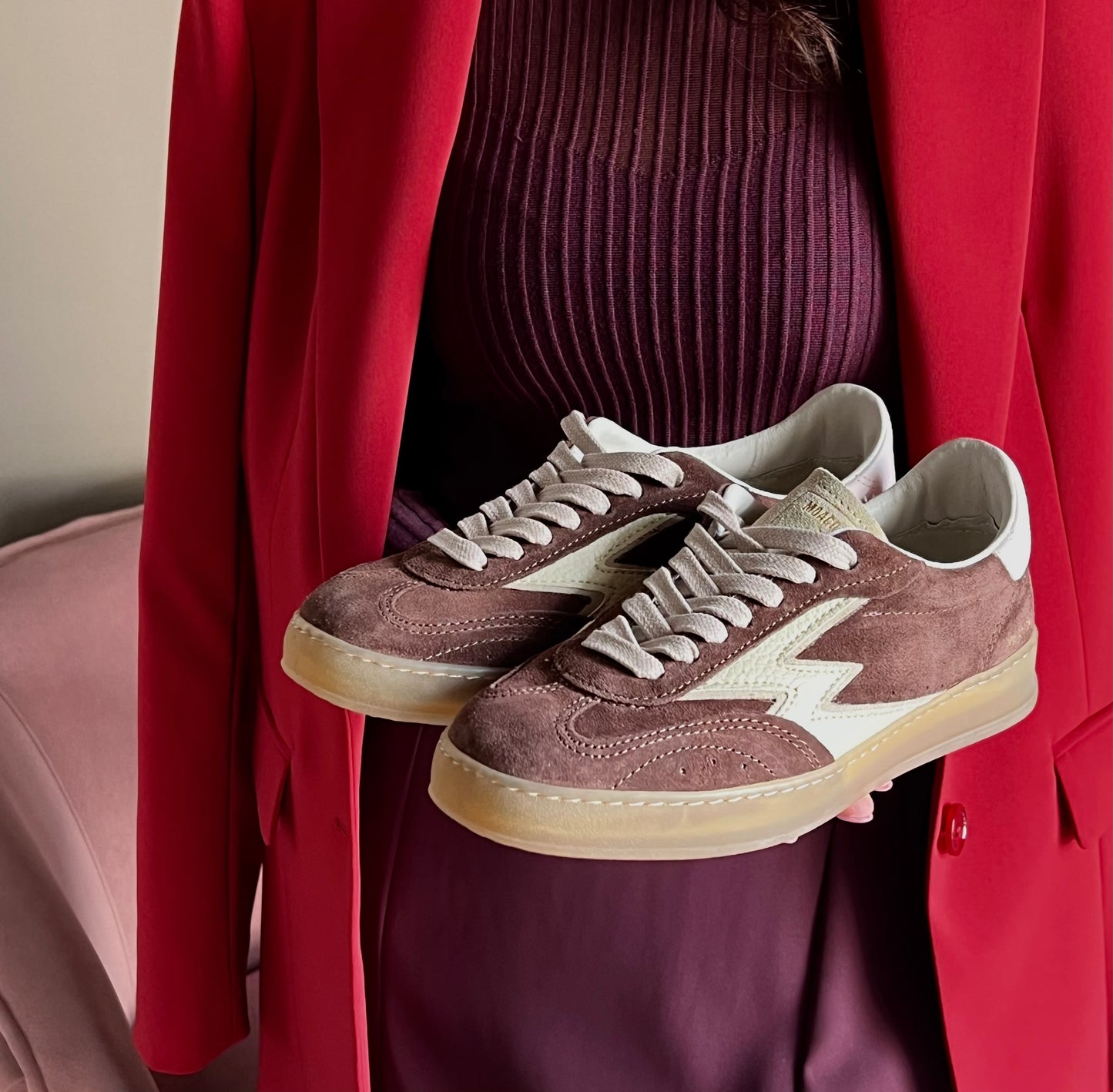 Sneakers In suede Bordeaux Moaconcept