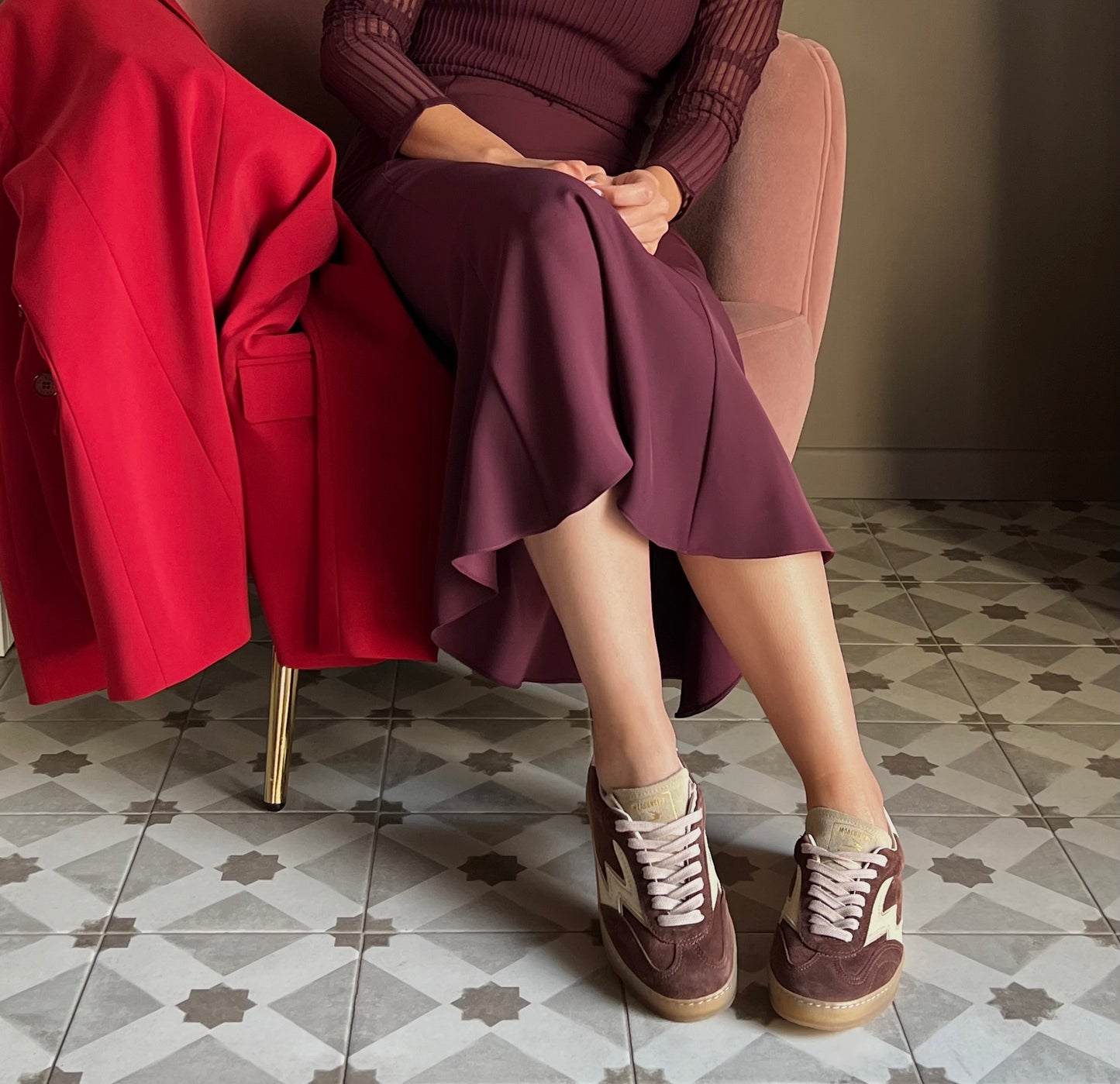 Sneakers In suede Bordeaux Moaconcept