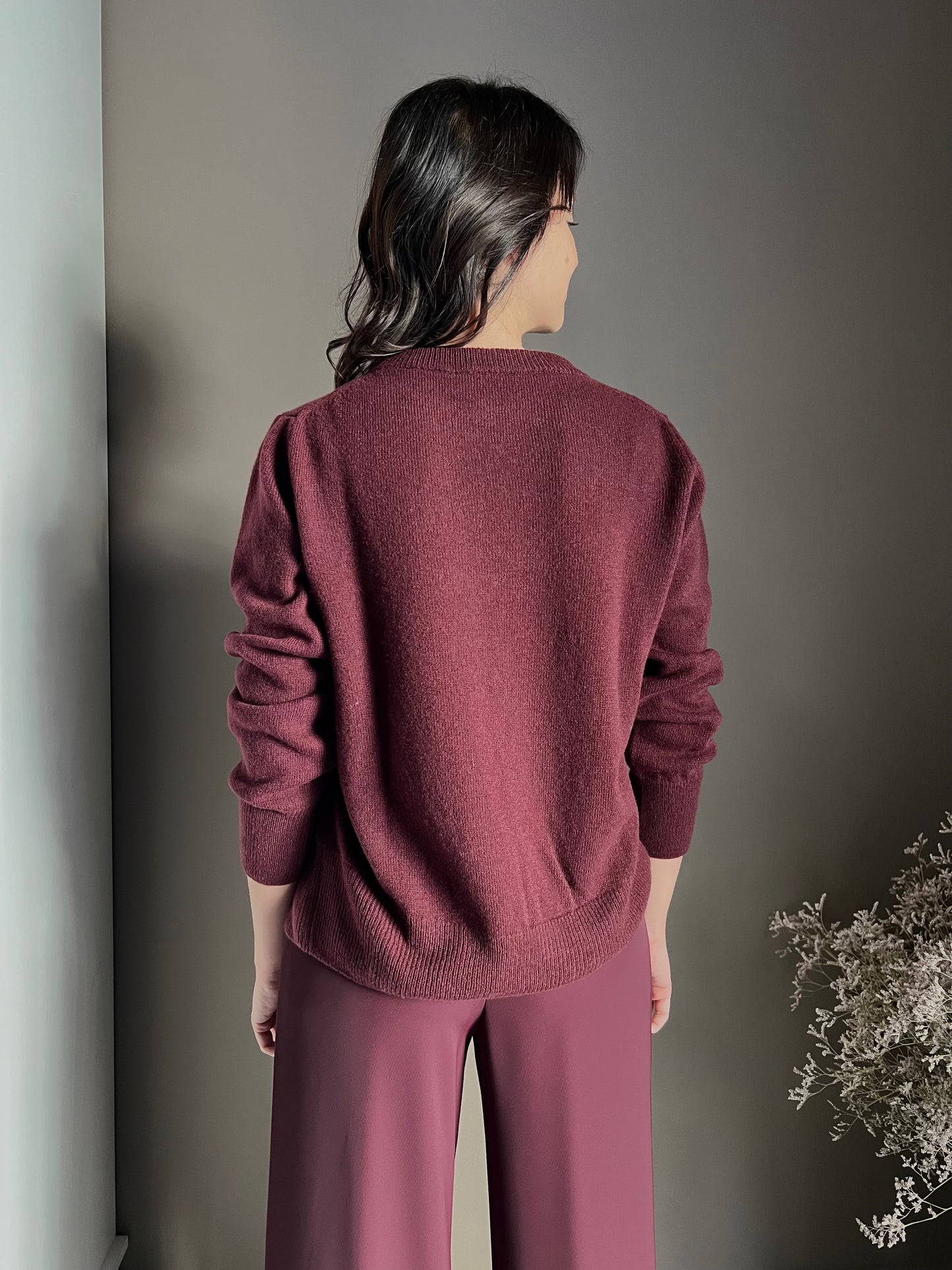 Maglia girocollo in lana merinos