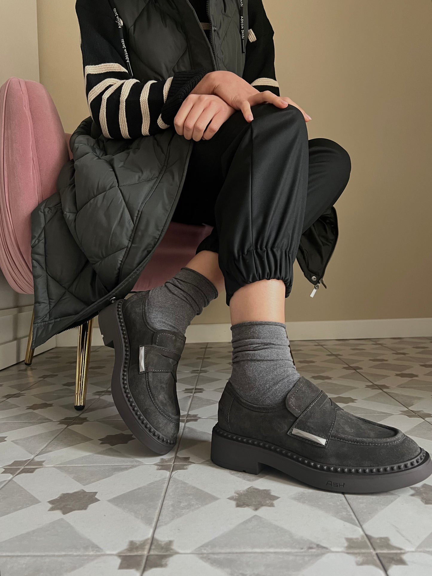 Mocassino Ash Miracle suede mastic