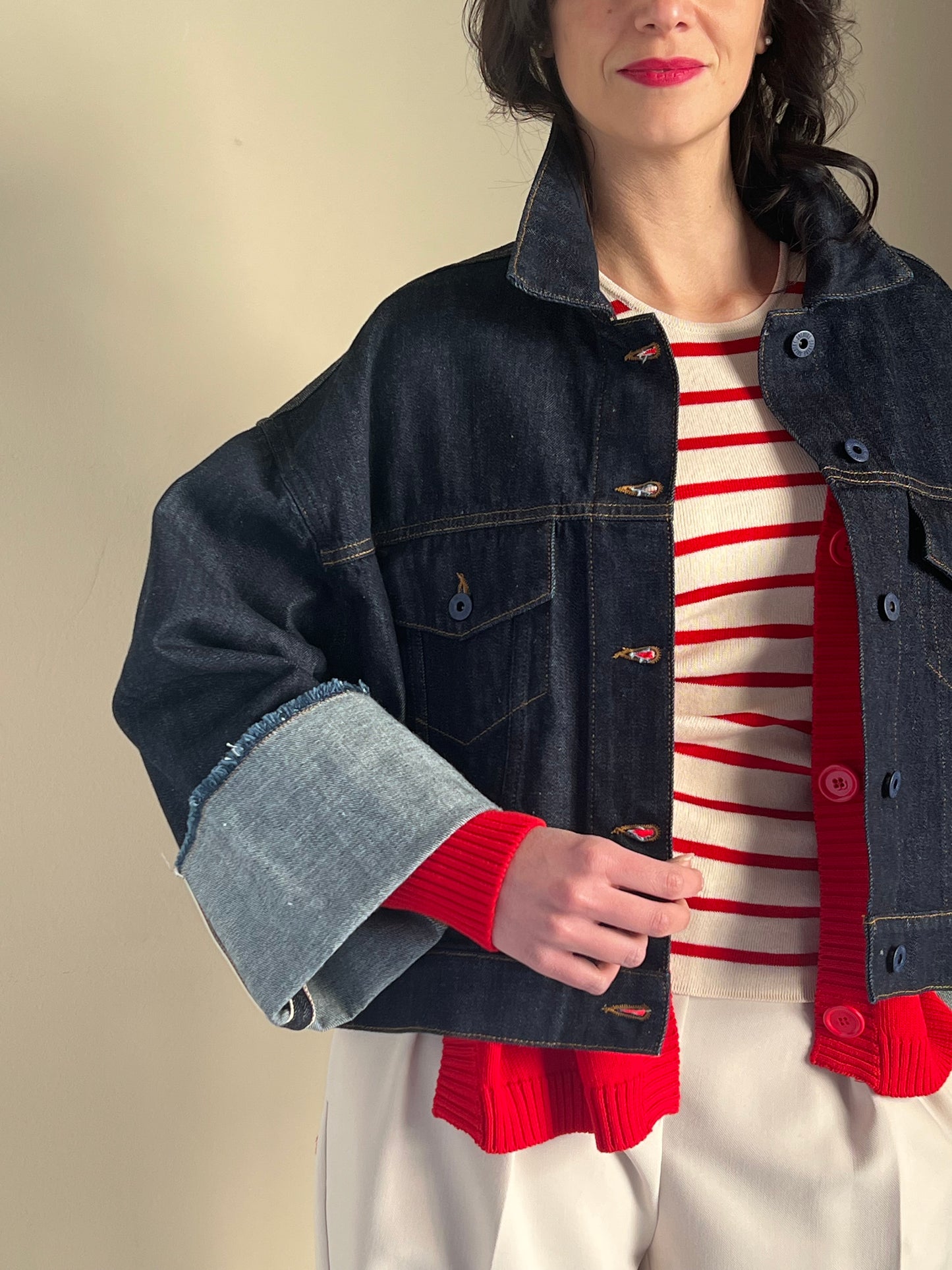 Giubbotto denim Solo Tre