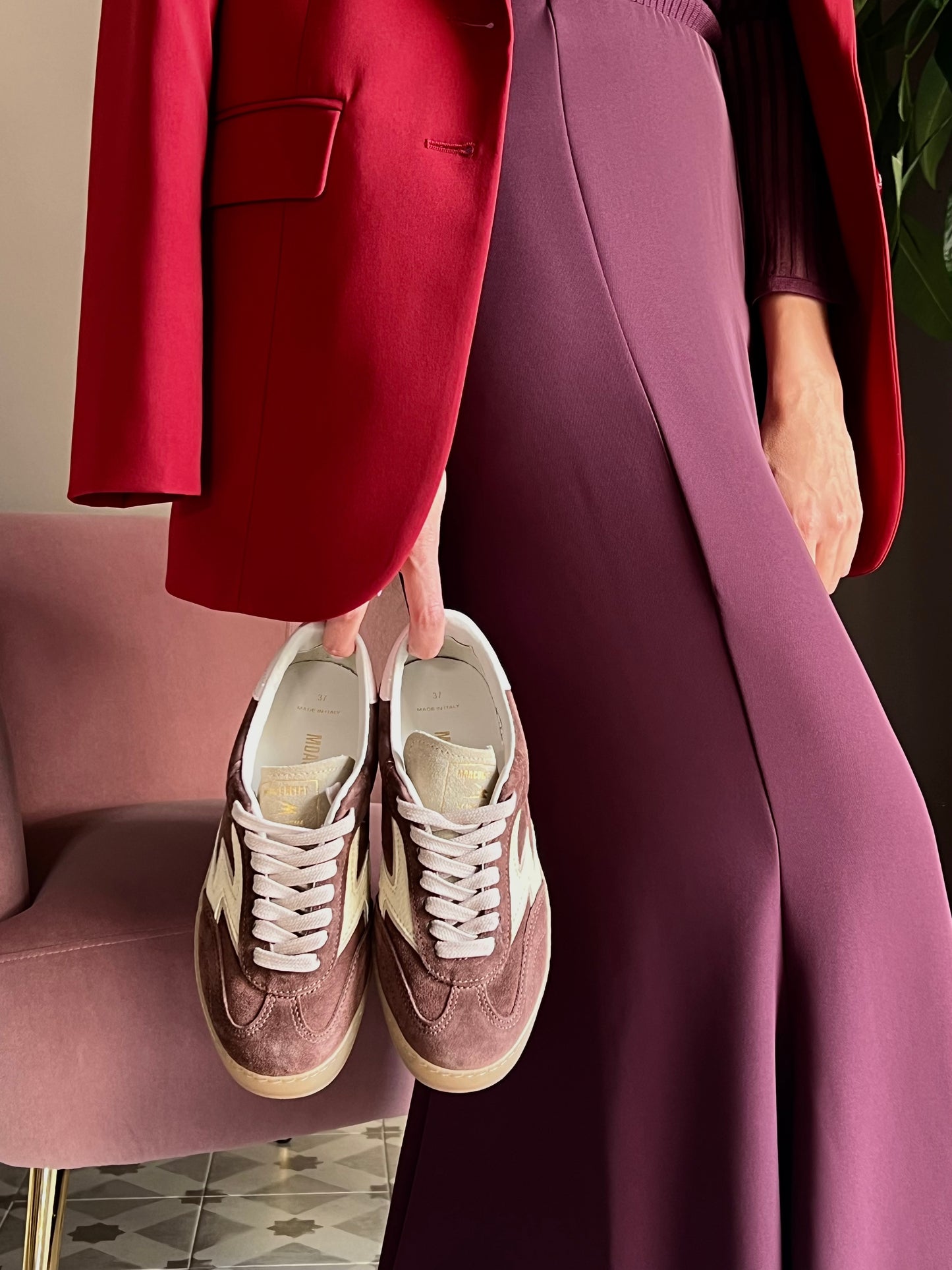 Sneakers In suede Bordeaux Moaconcept