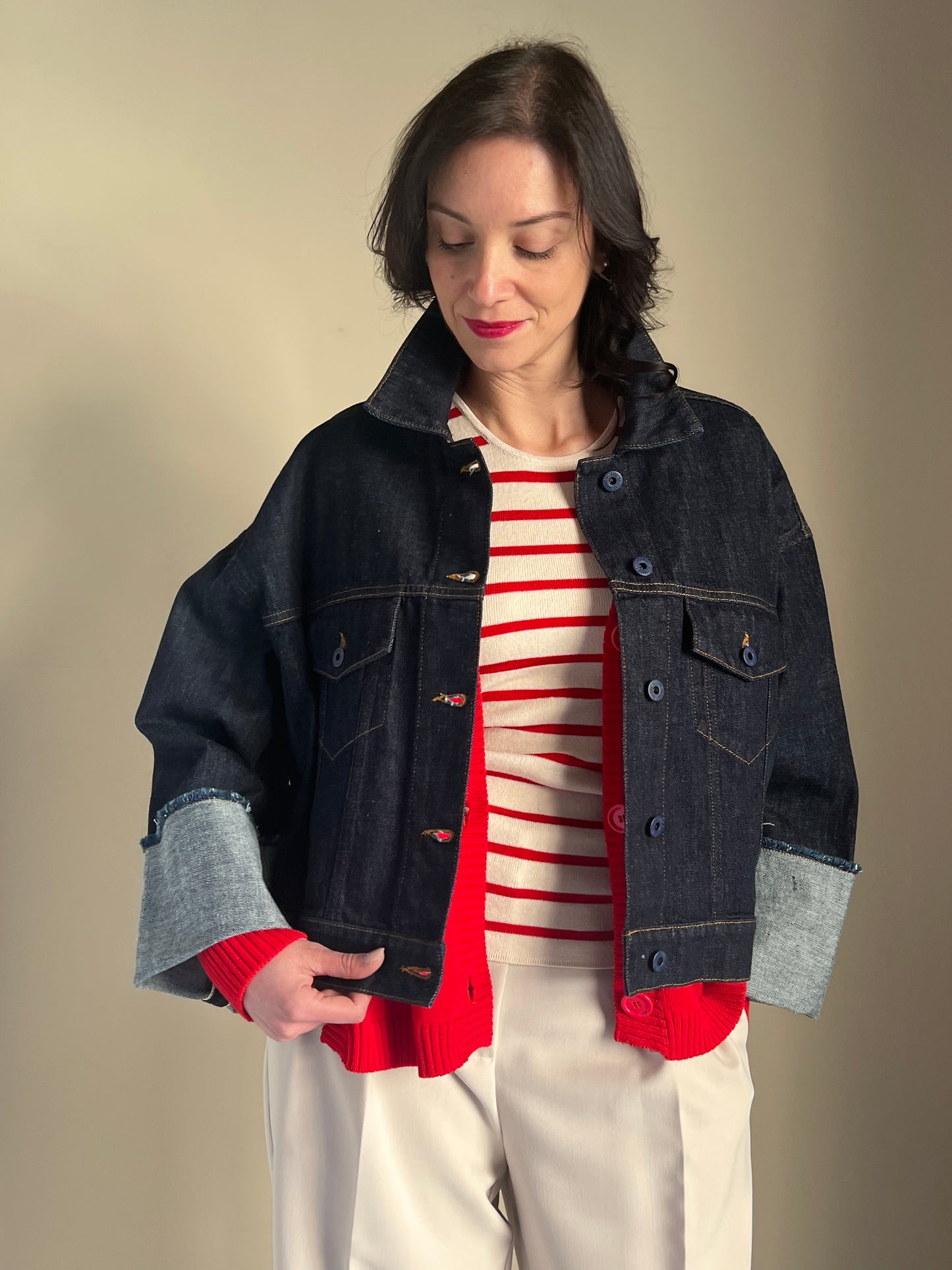 Giubbotto denim Solo Tre