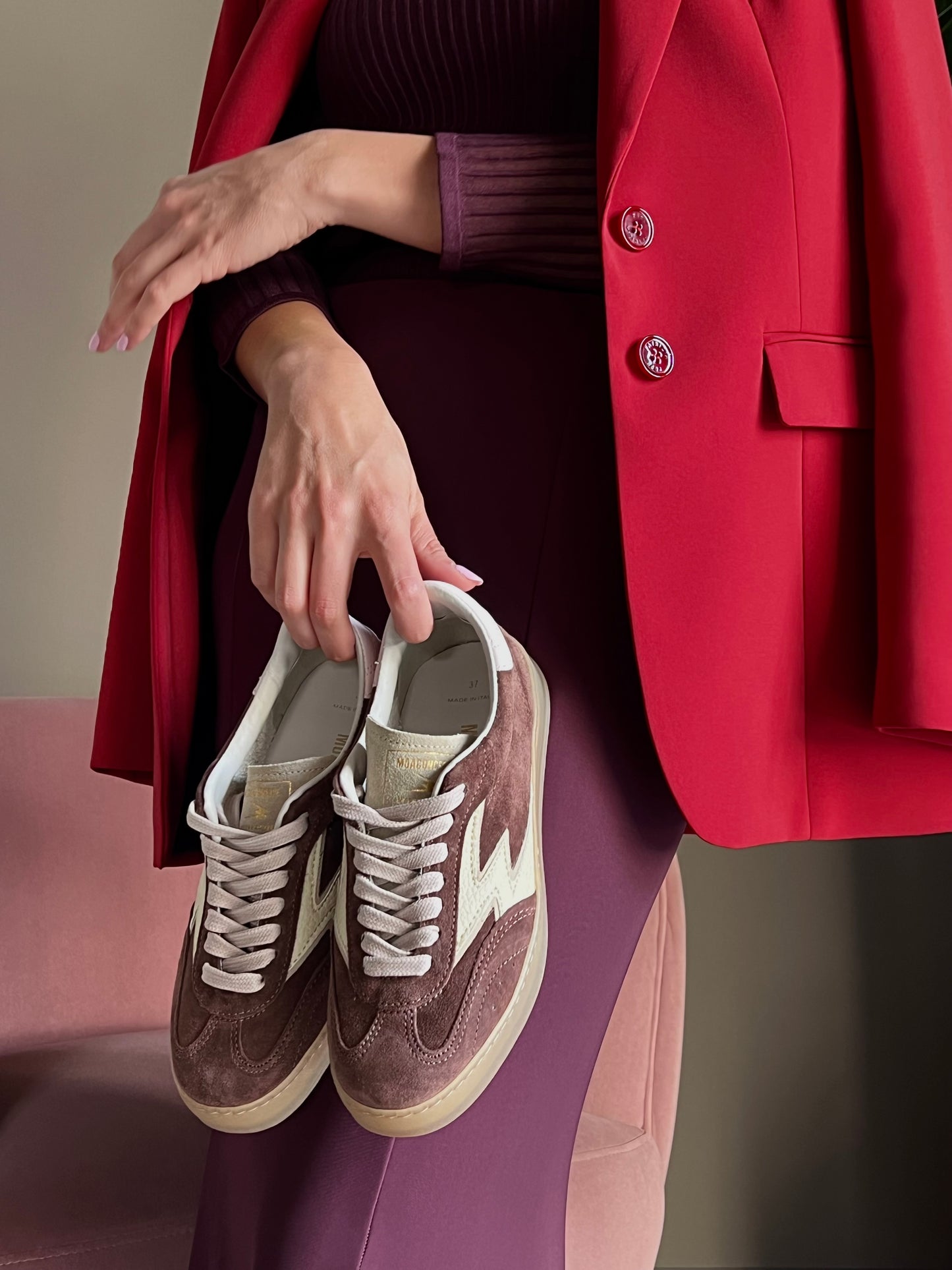 Sneakers In suede Bordeaux Moaconcept