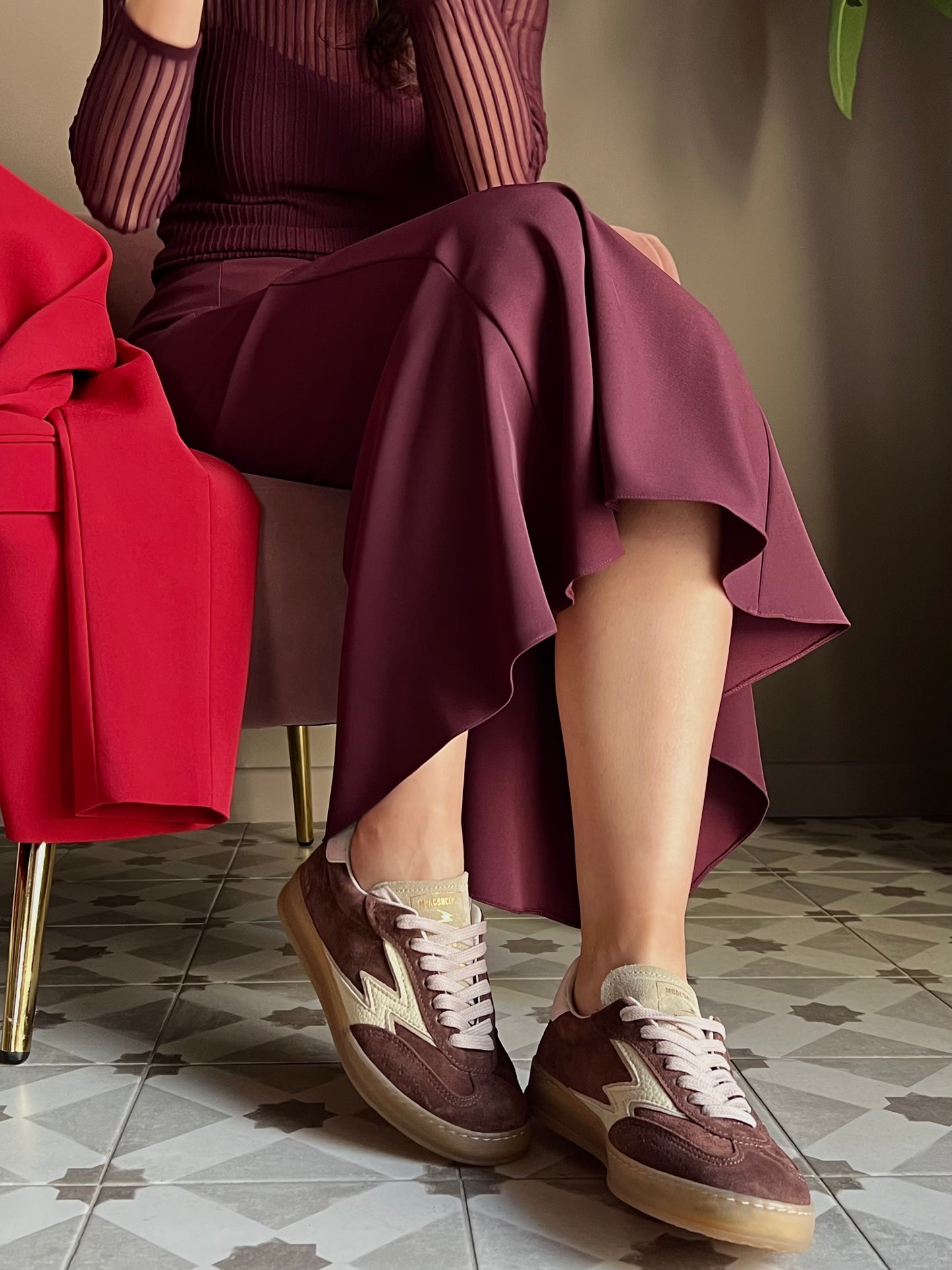 Sneakers In suede Bordeaux Moaconcept