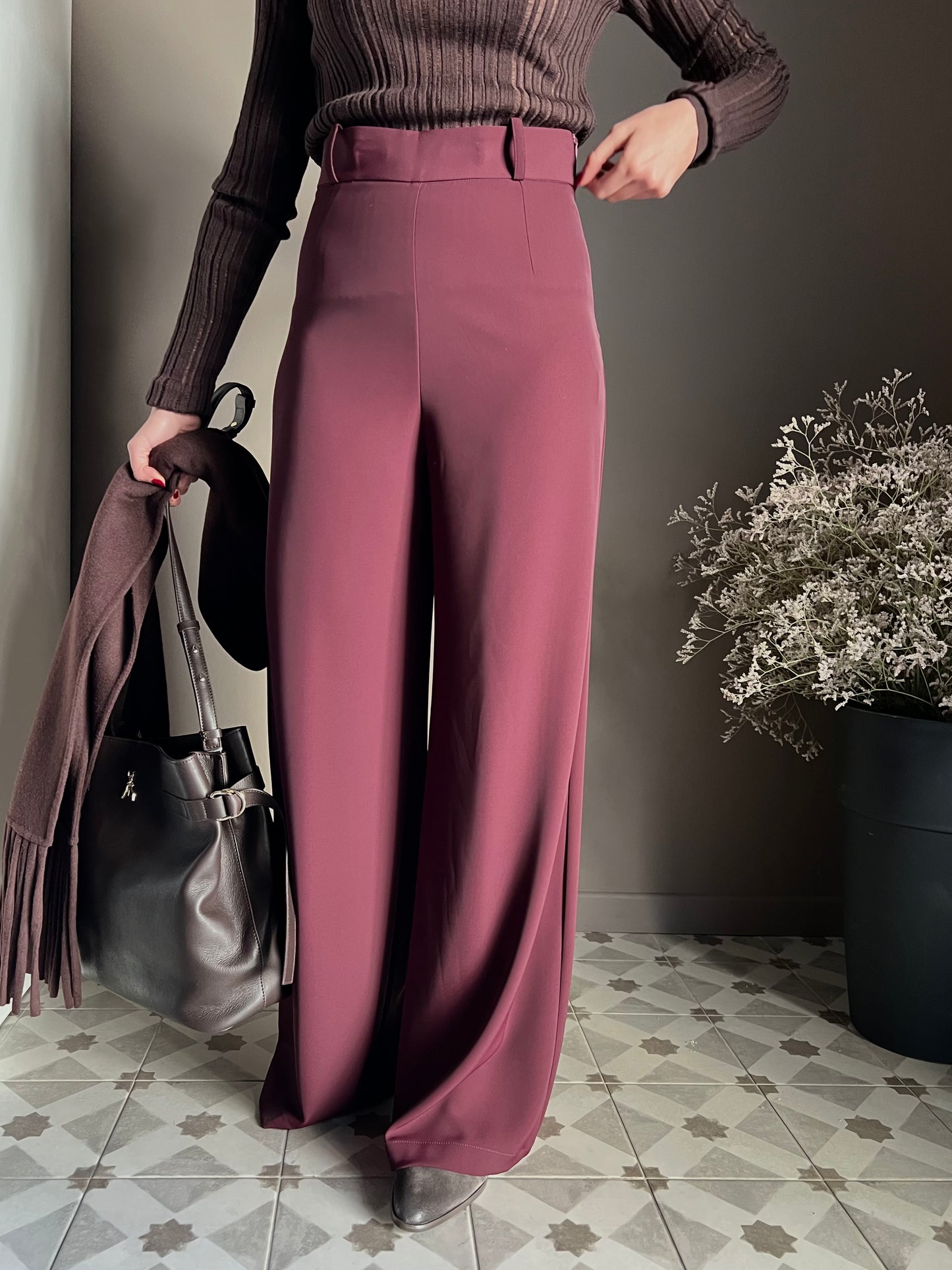 Pantalone in crepe Saba vita alta