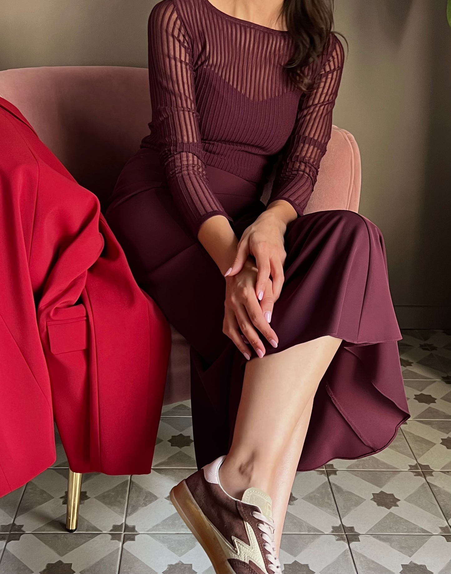 Sneakers In suede Bordeaux Moaconcept