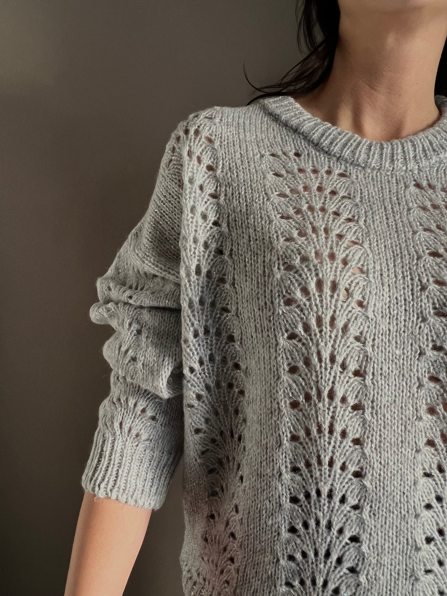 Maglia So Allure con lavorazione a traforo grigio