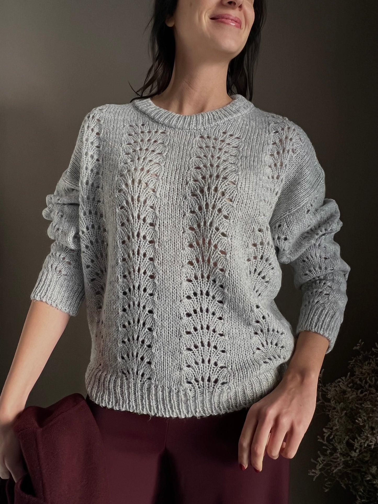 Maglia So Allure con lavorazione a traforo grigio