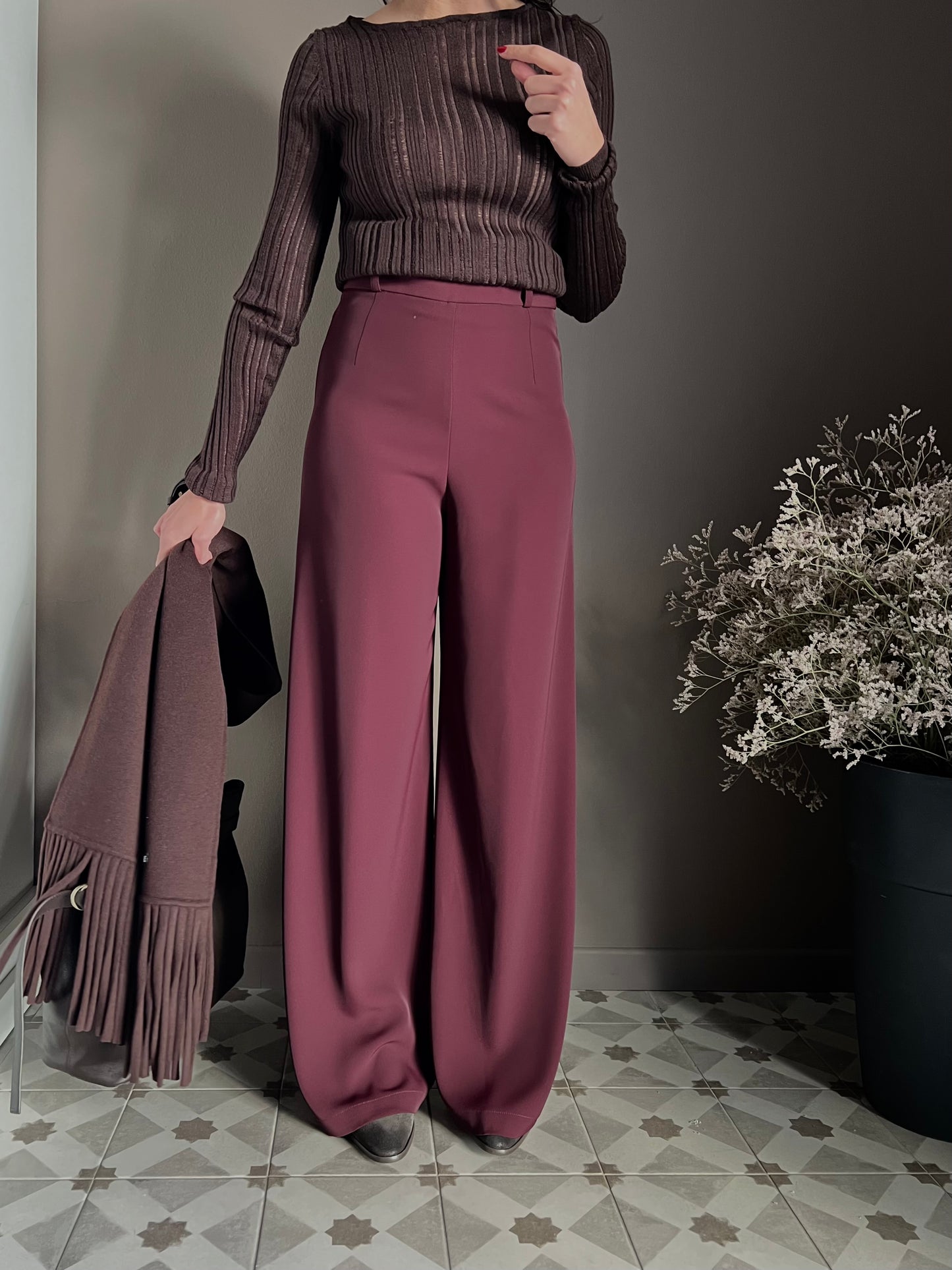 Pantalone in crepe Saba vita alta