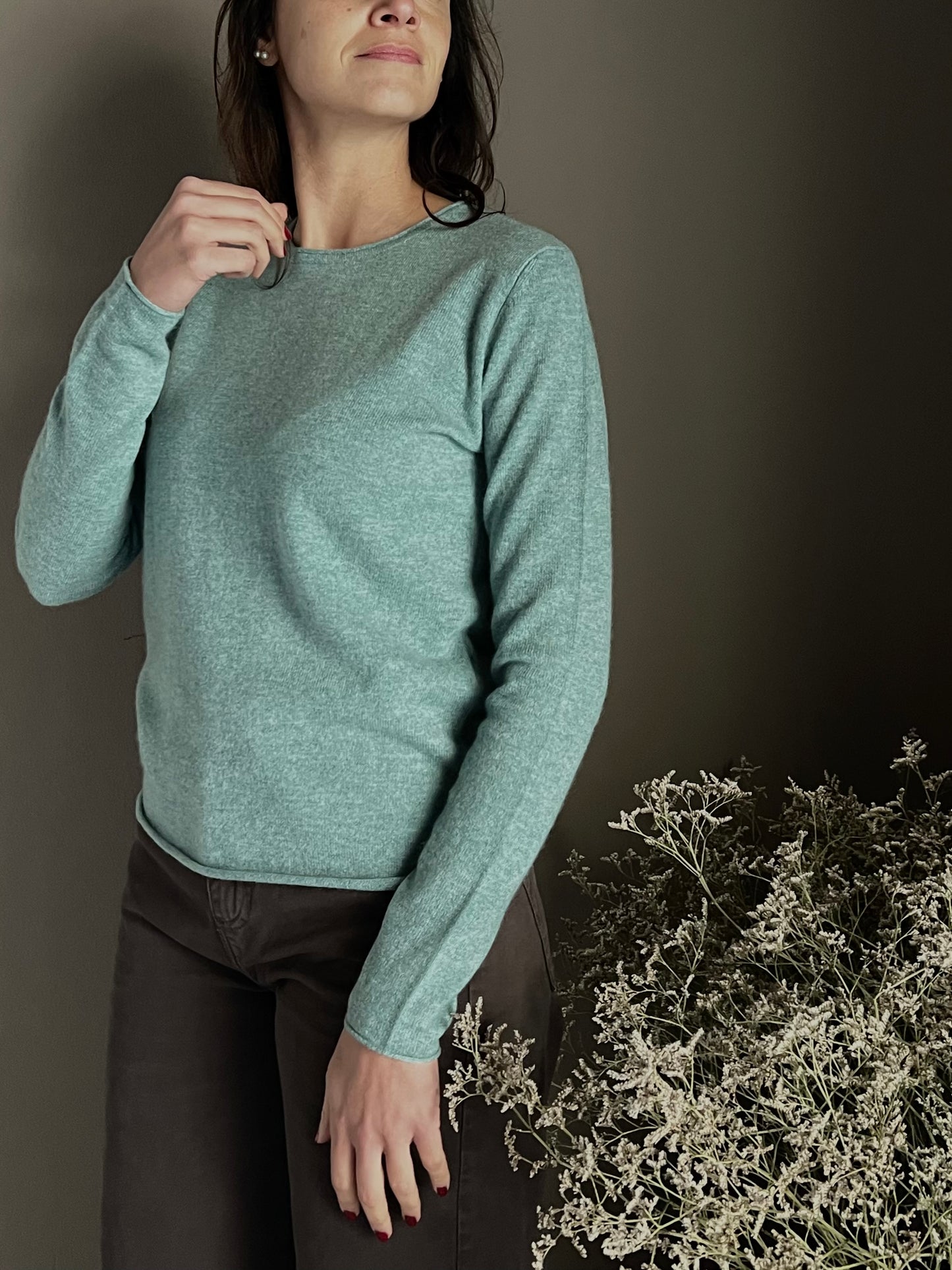 Maglia basic girocollo in 100% cashemire Notshy