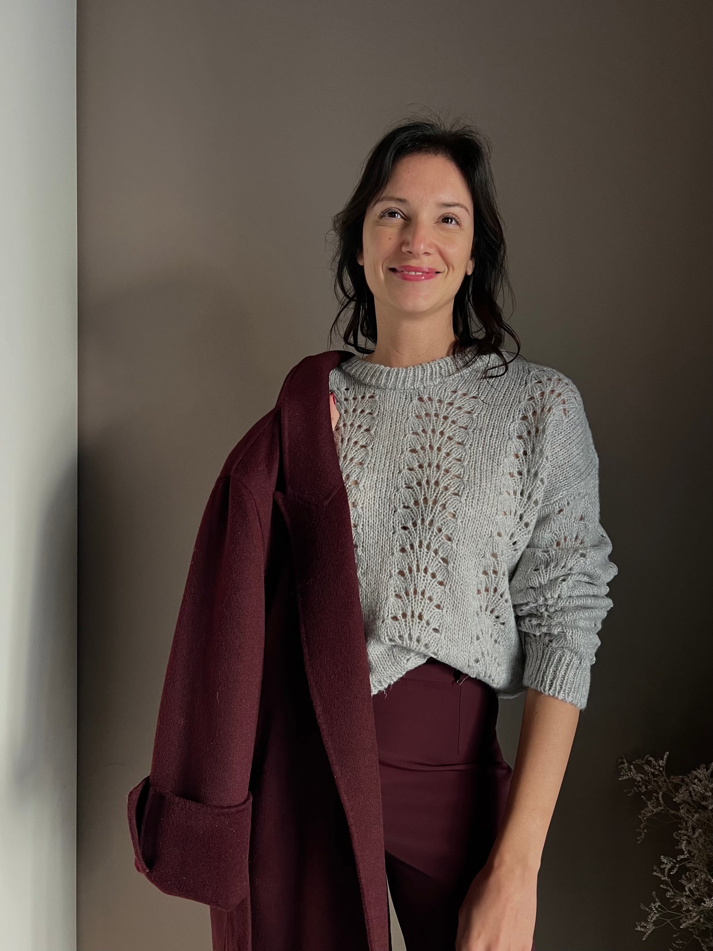 Maglia So Allure con lavorazione a traforo grigio