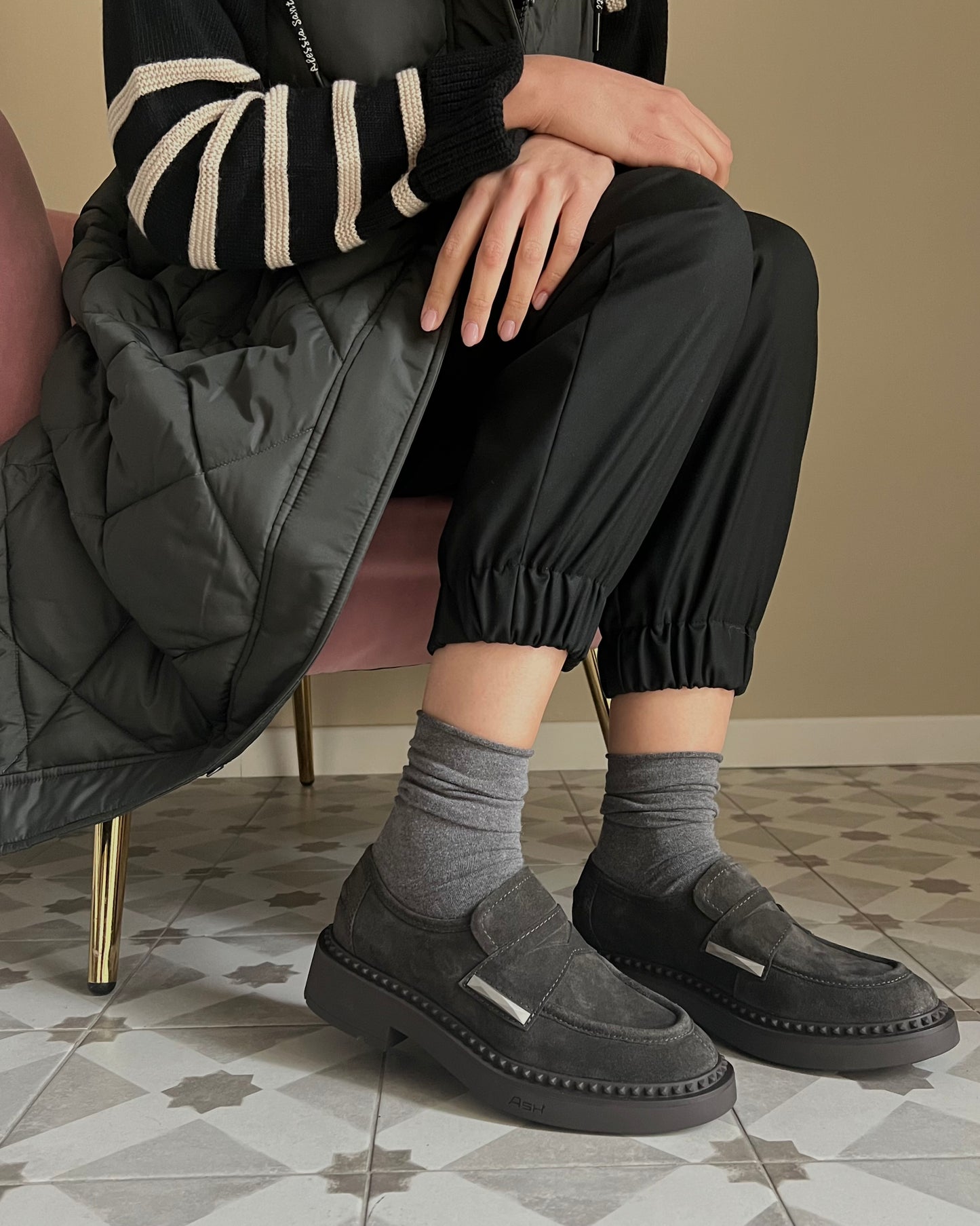 Mocassino Ash Miracle suede mastic