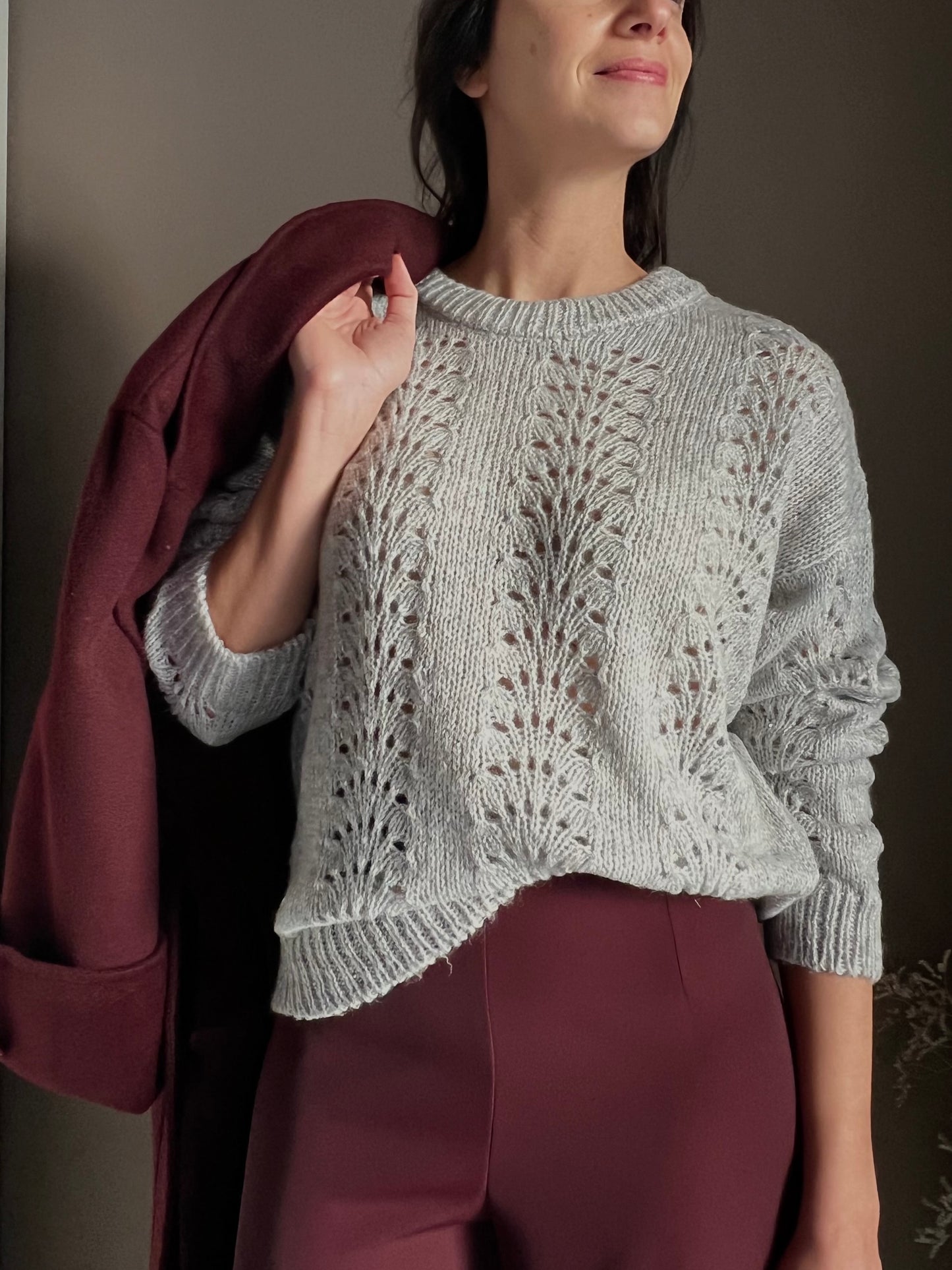 Maglia So Allure con lavorazione a traforo grigio