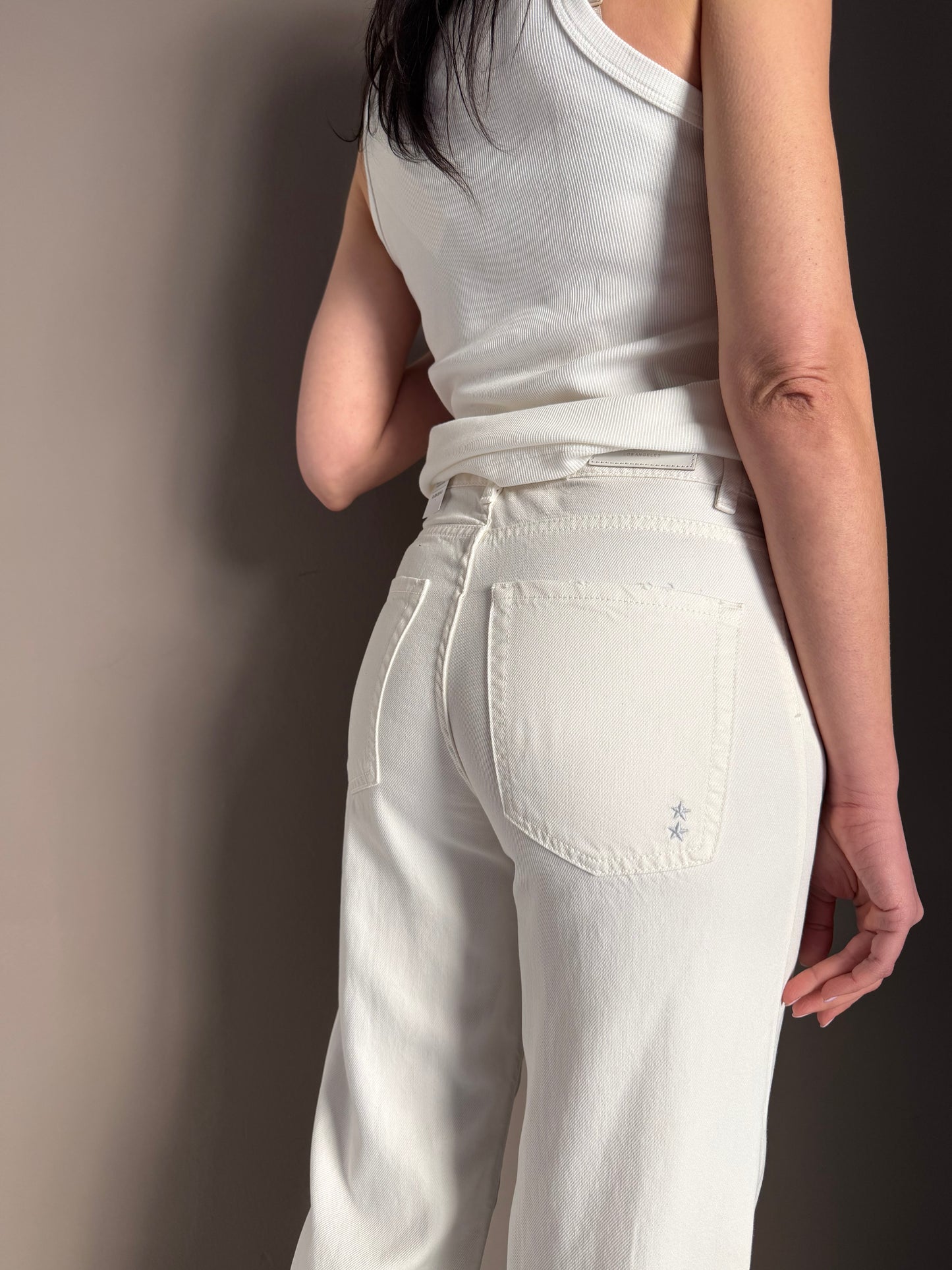 Pantalone crop in cotone bianco -Jill