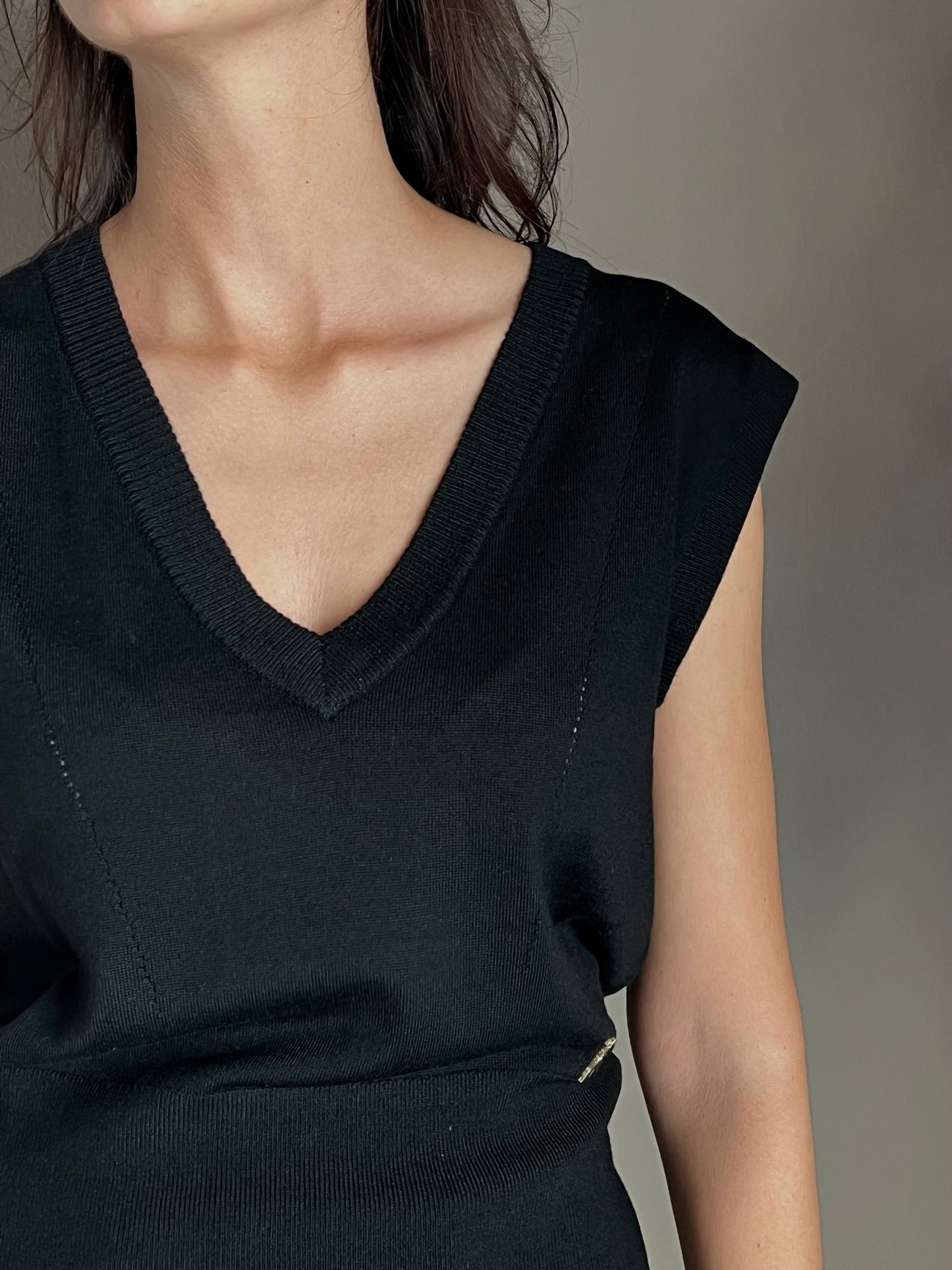 Gilet in lana scollo a V
