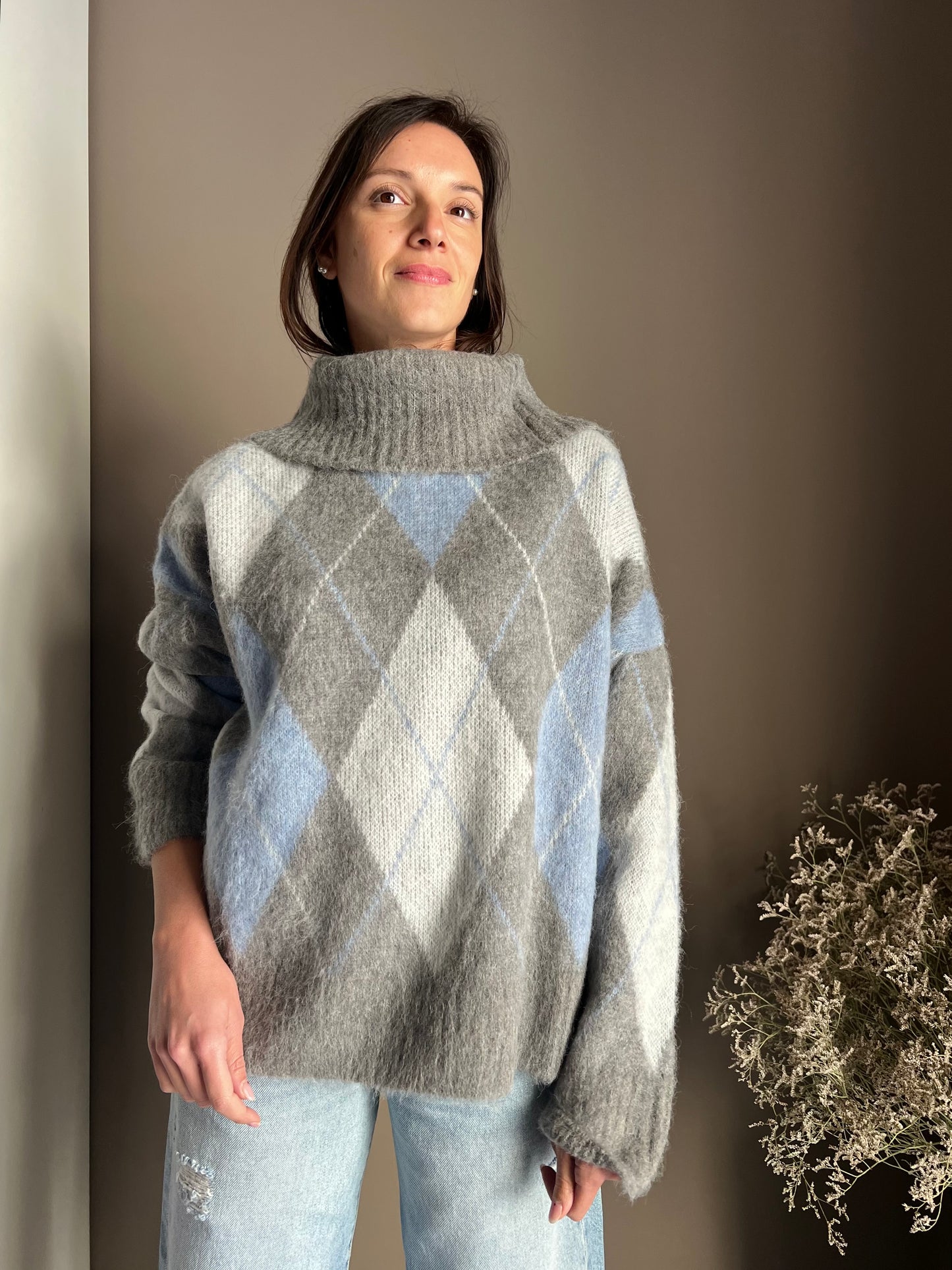 Maglia oversize losanghe Solo Tre