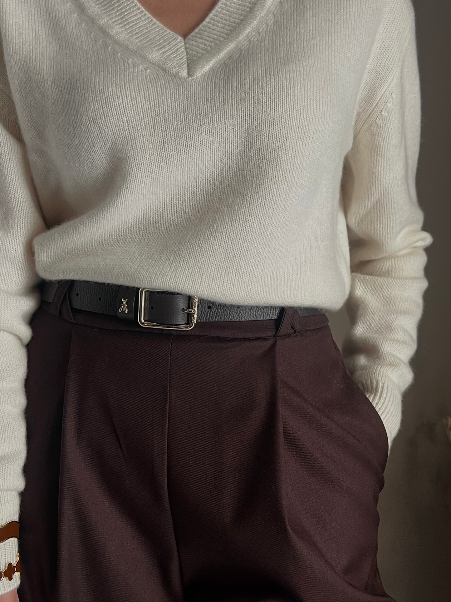 Cintura in pelle martellata chocolate