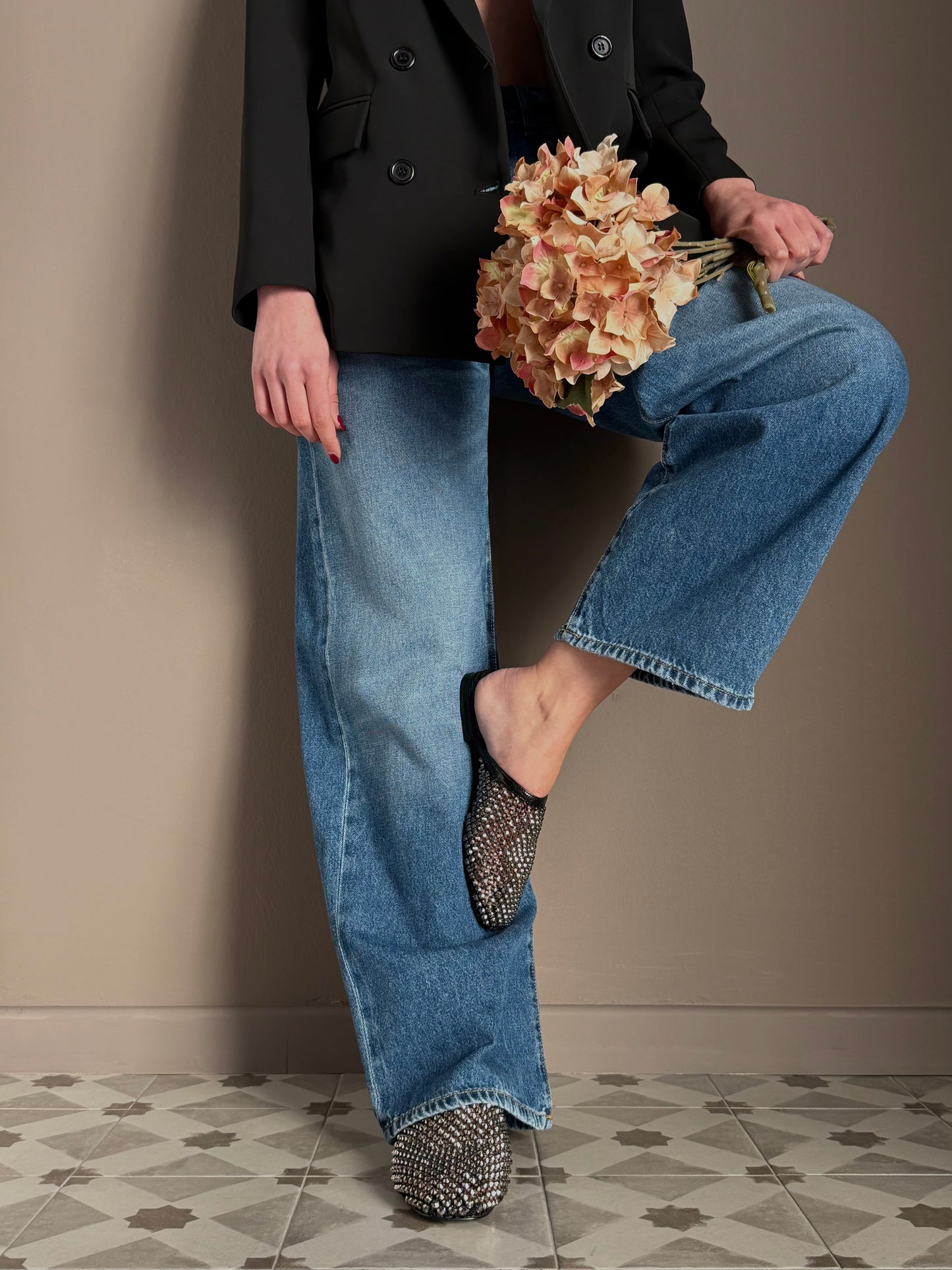 Mules flat in rete metallica