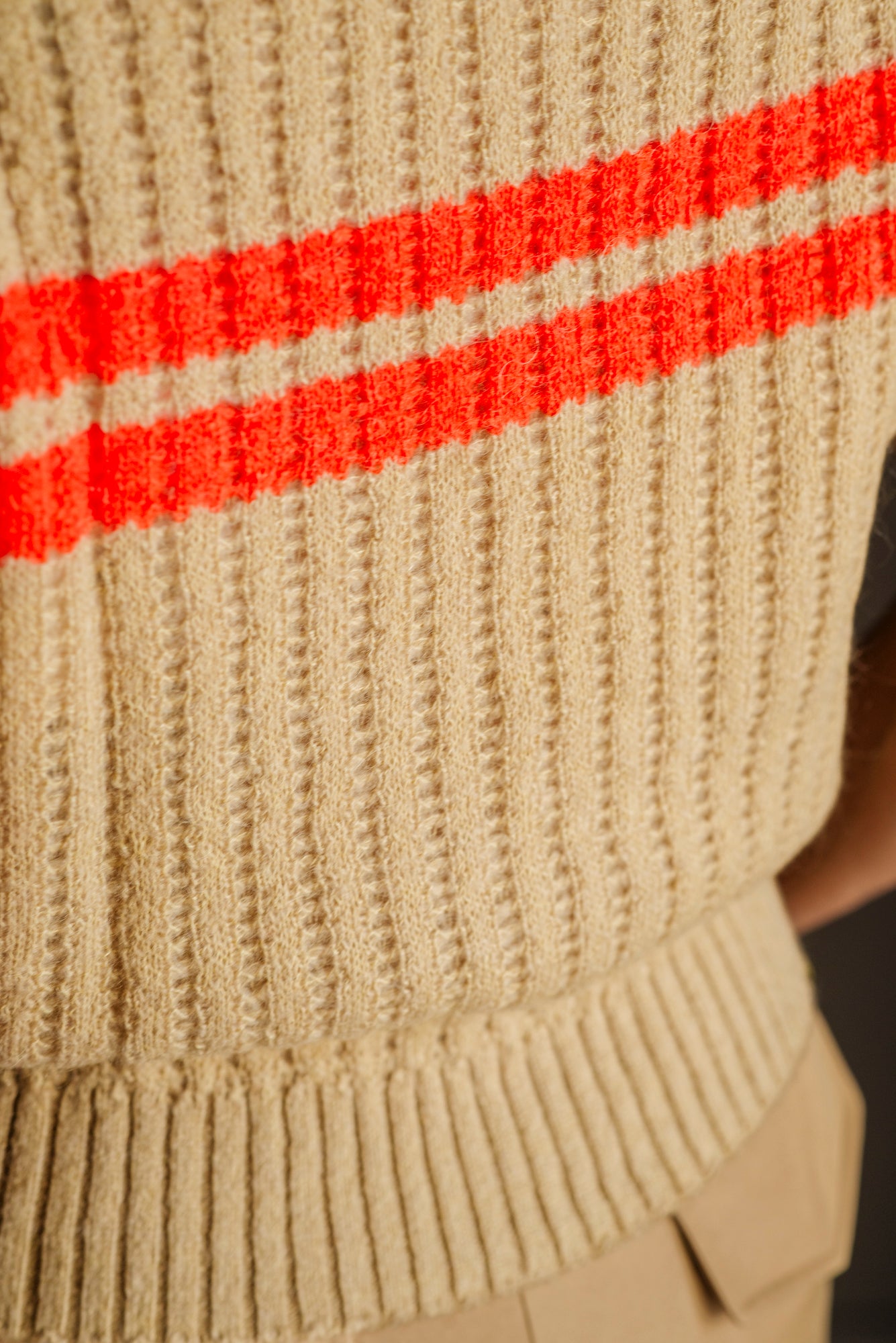 Maglia a coste beige Orange