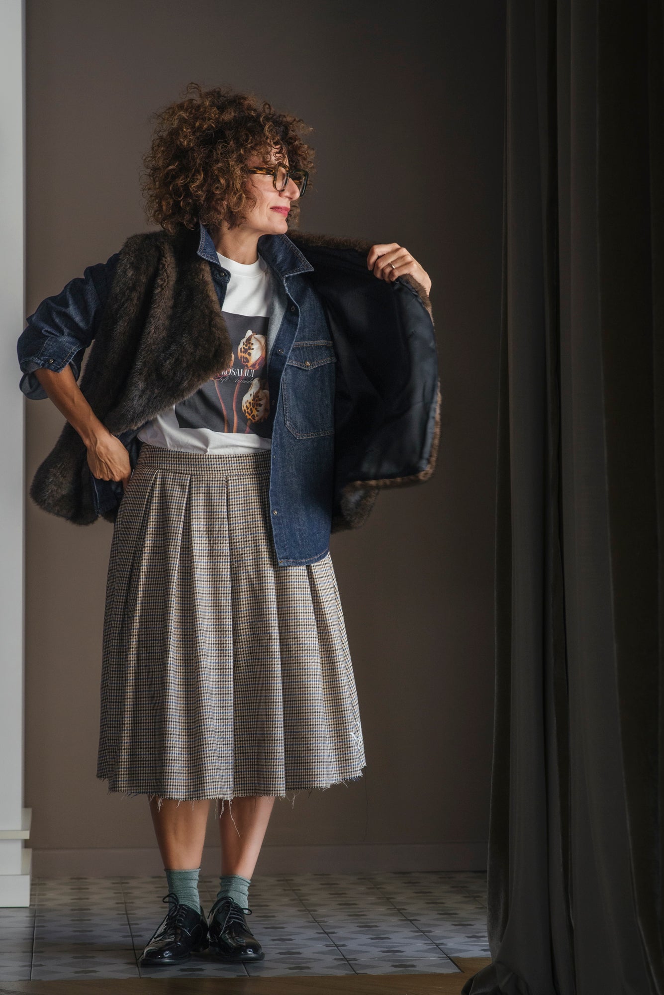 T-shirt con stampa tulipano