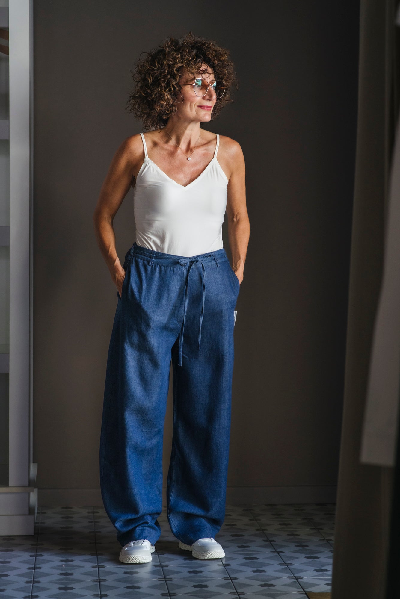 Pantalone in denim fluido