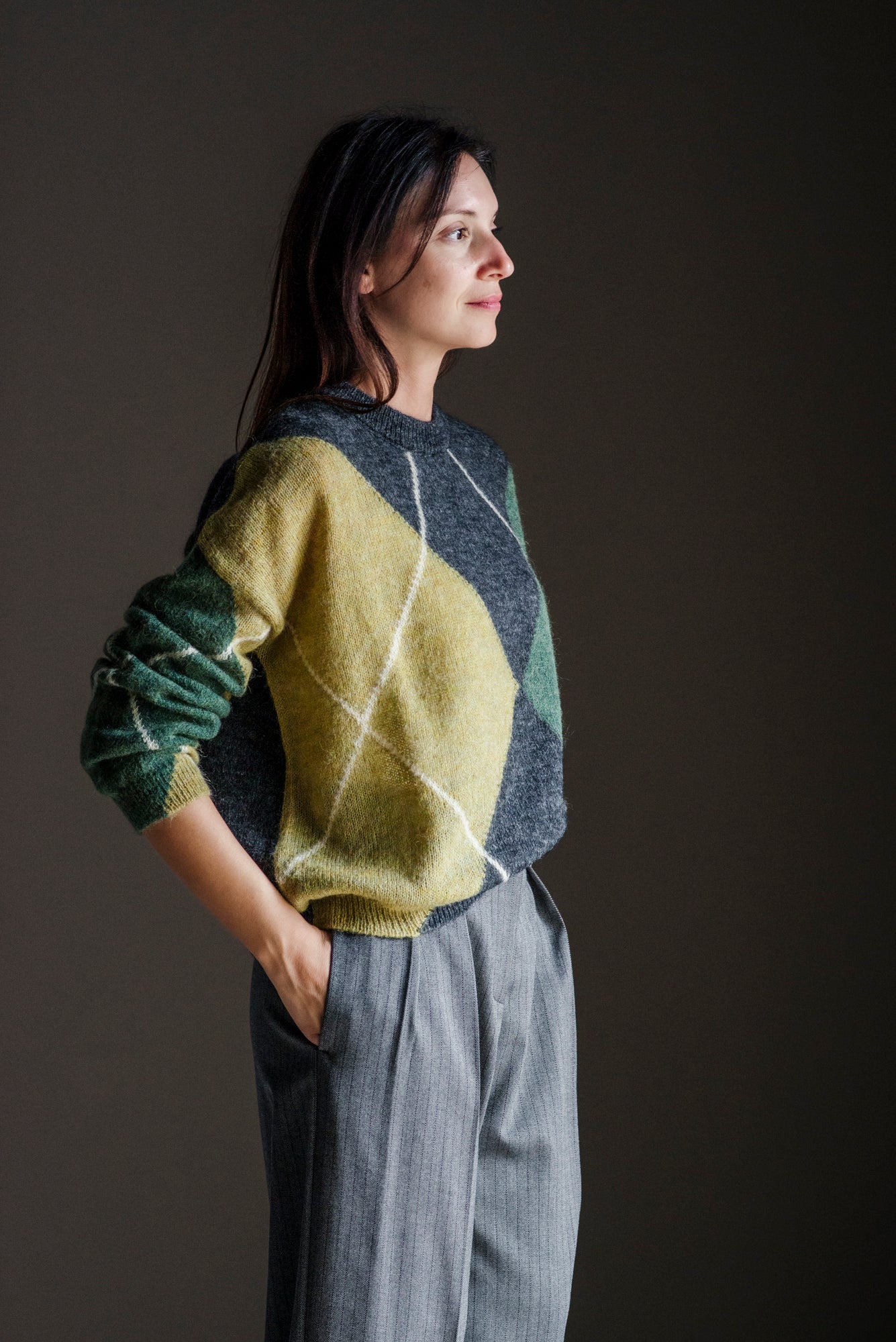 Maglione a rombi girocollo