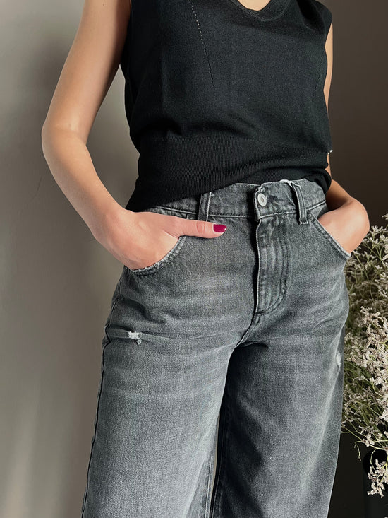 Pantalone denim Noumeno Concept gamba larga