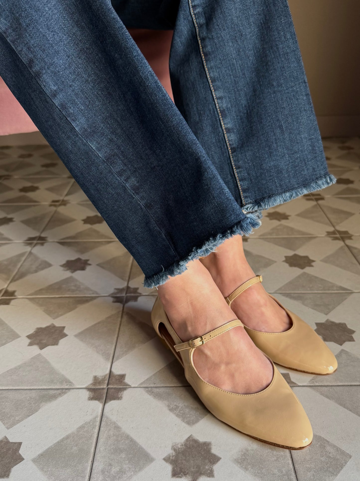 Mary Jane in vernice beige