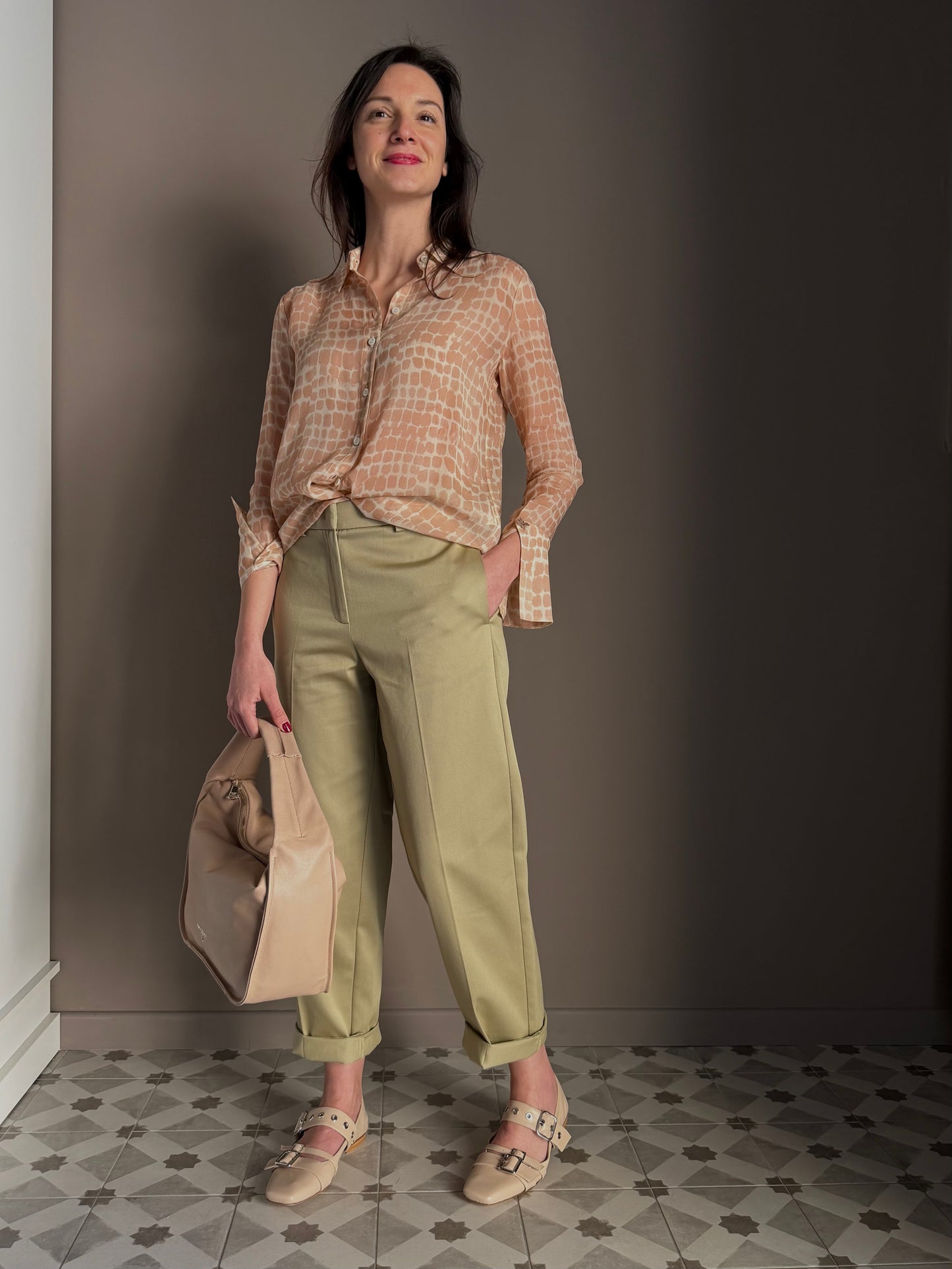 Camicia in viscosa stampa cocco