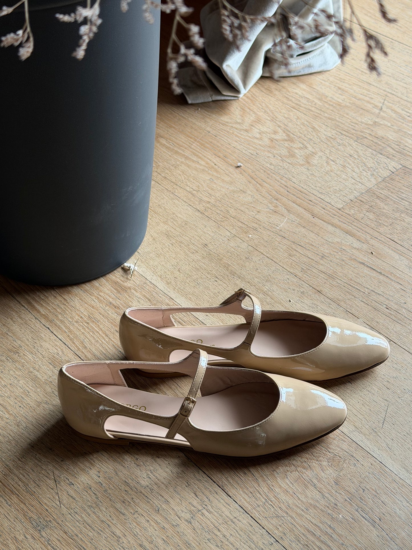 Mary Jane in vernice beige
