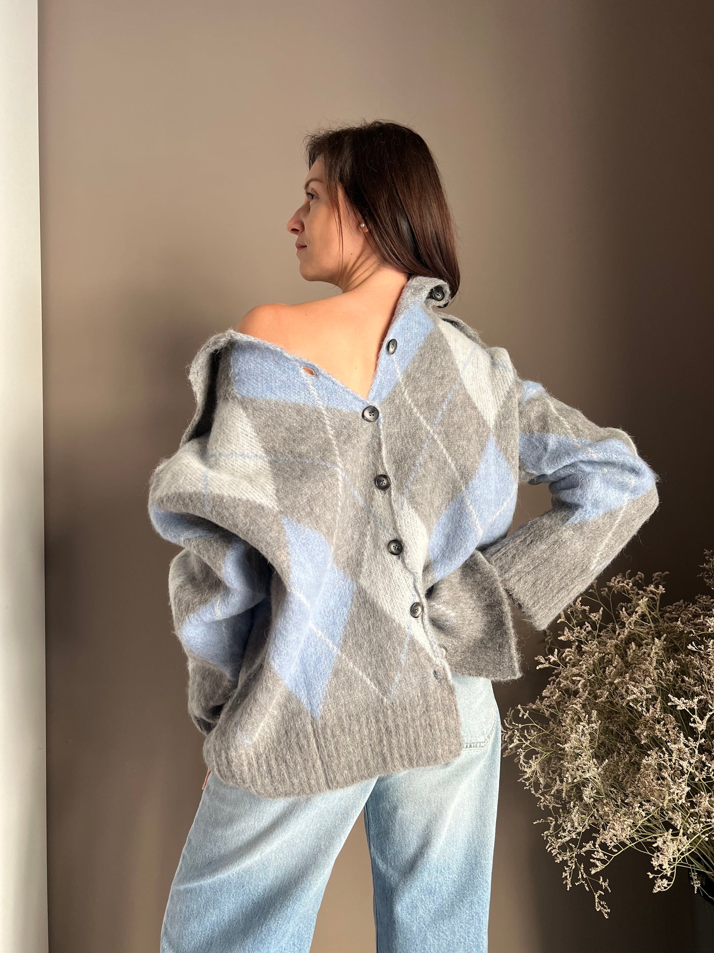 Maglia oversize losanghe Solo Tre