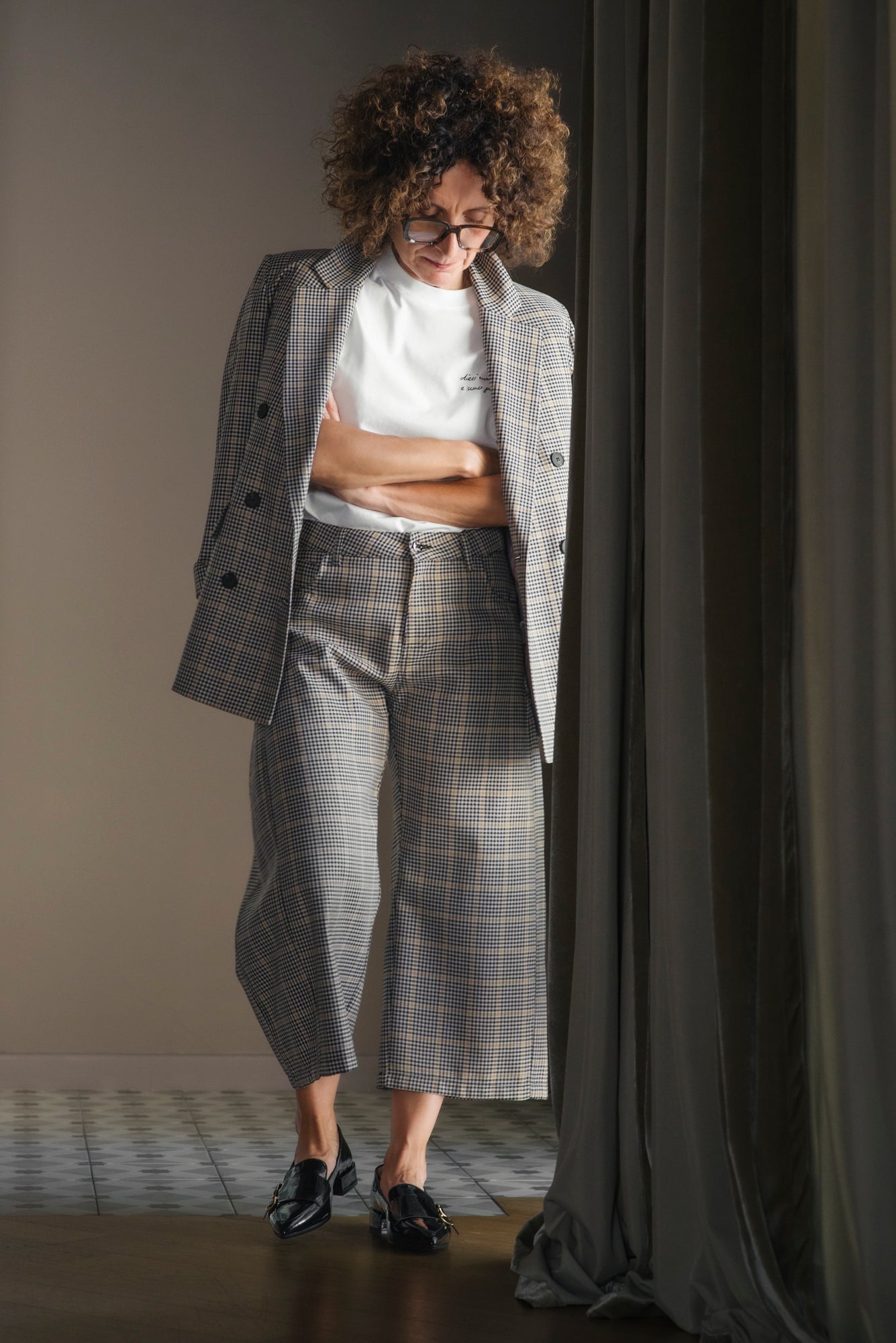 Pantalone cropped ceck