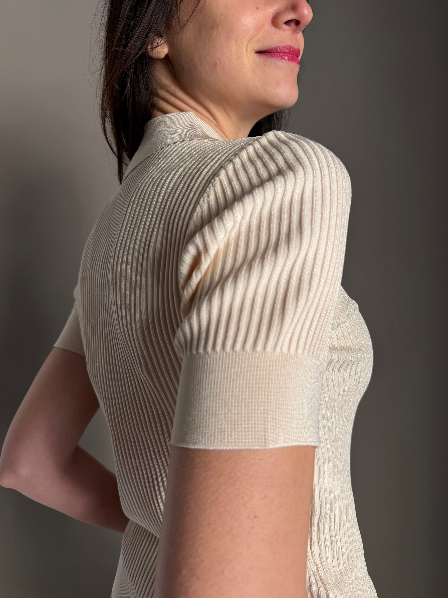 Polo in maglia a costine