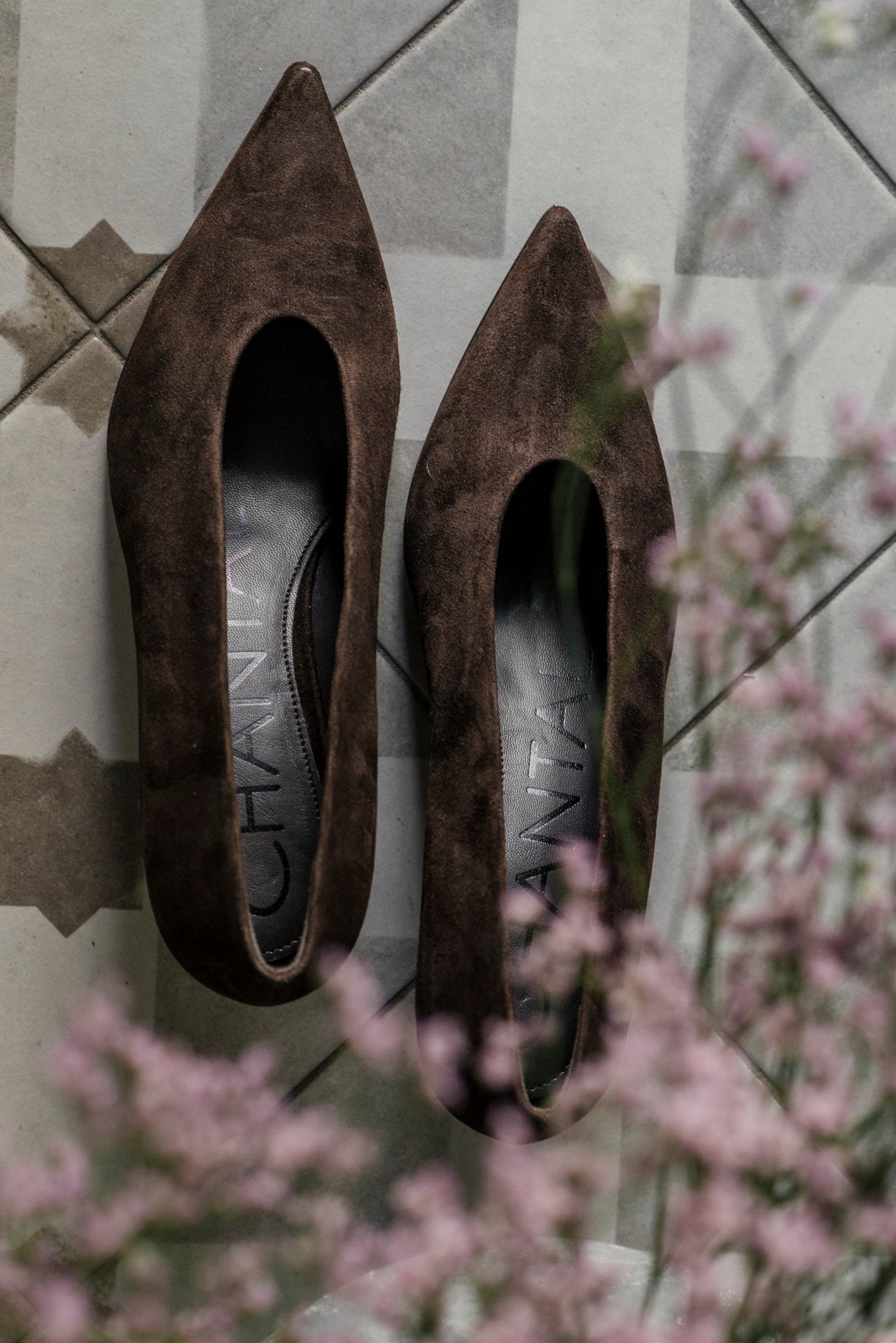 Decolletè in suede moro