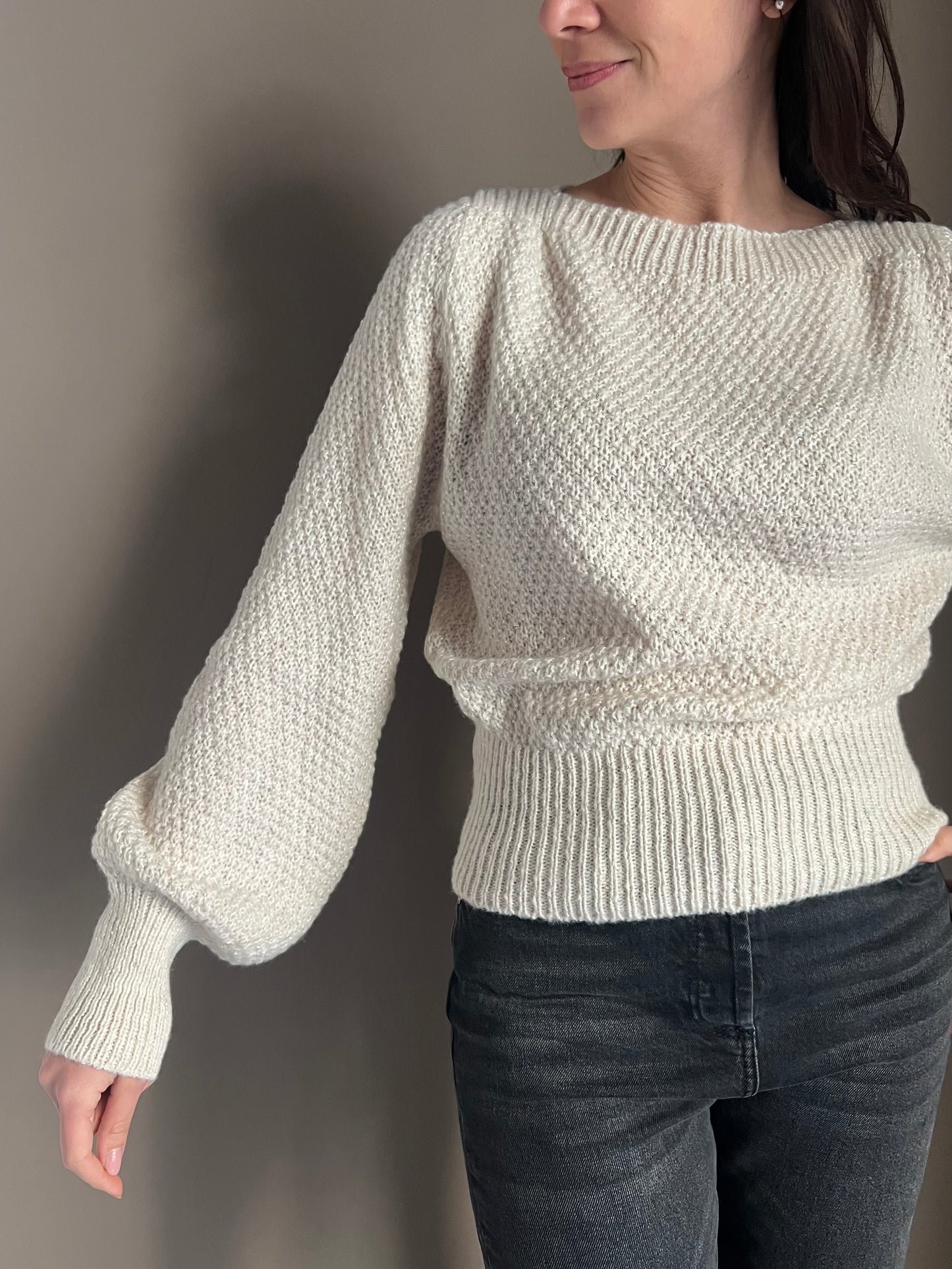 Maglia So Allure con micro paillettes Milk