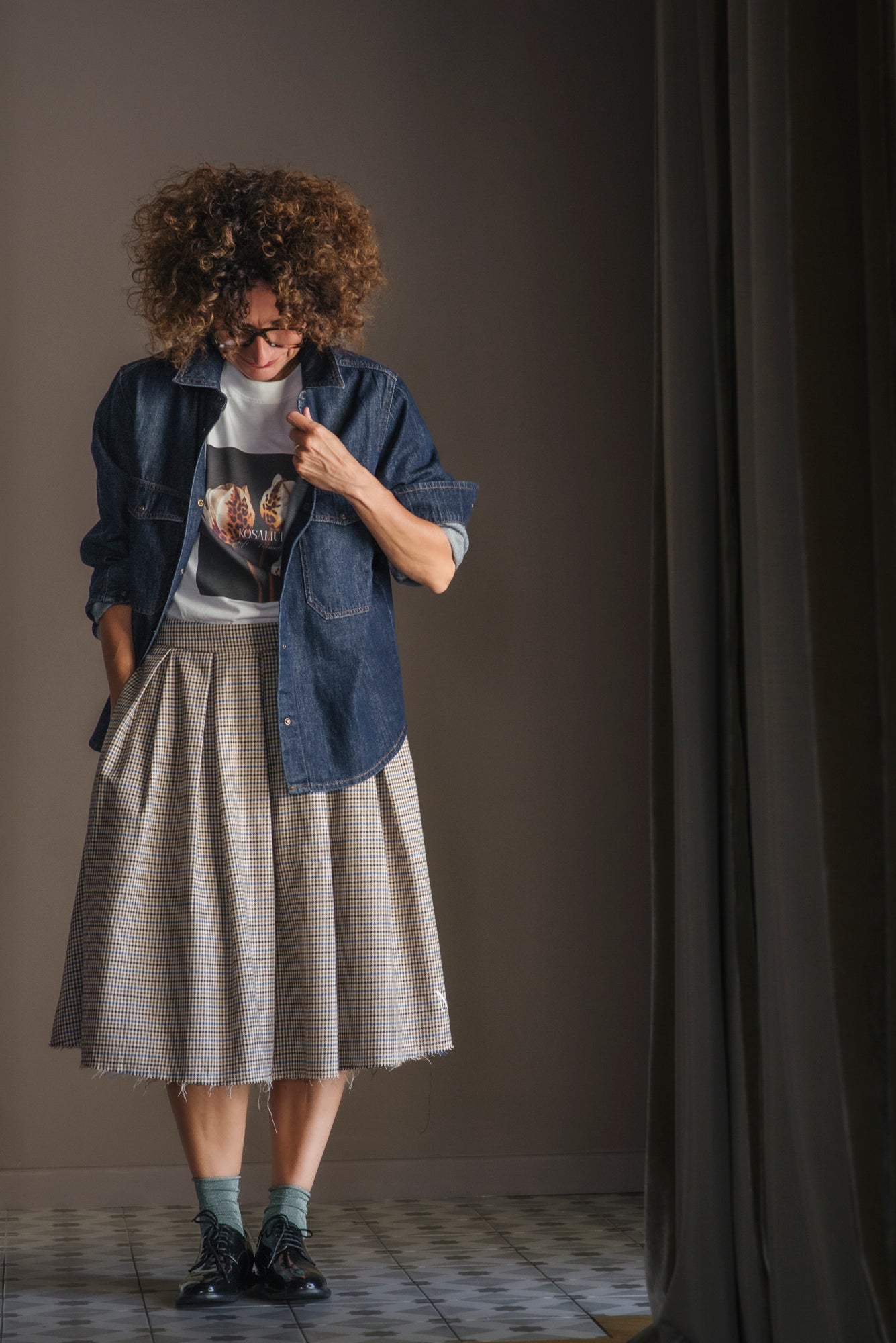 T-shirt con stampa tulipano