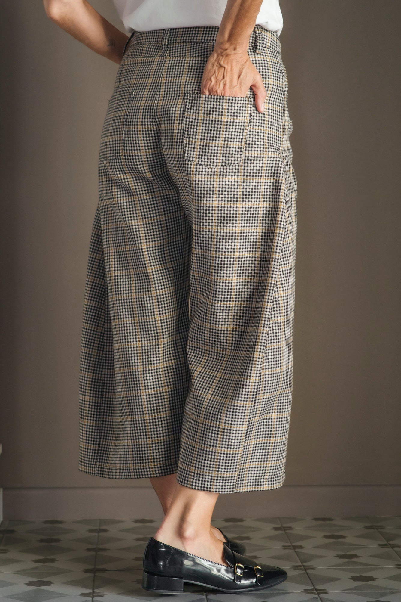 Pantalone cropped ceck