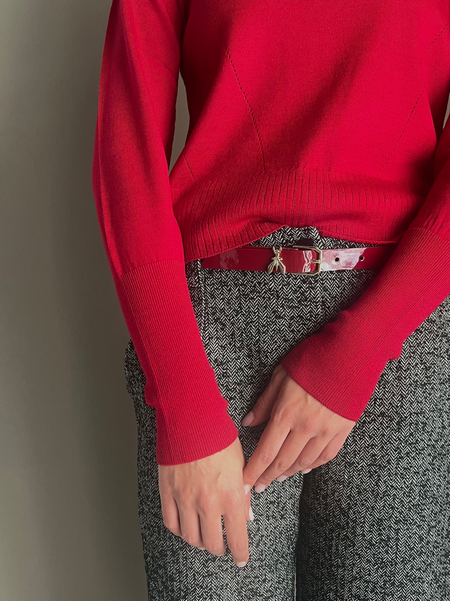 Maglia in lana girocollo Rossa Patrizia Pepe