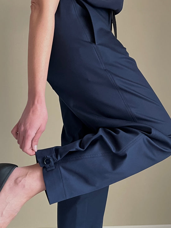 Pantalone in gabardine di cotone blu