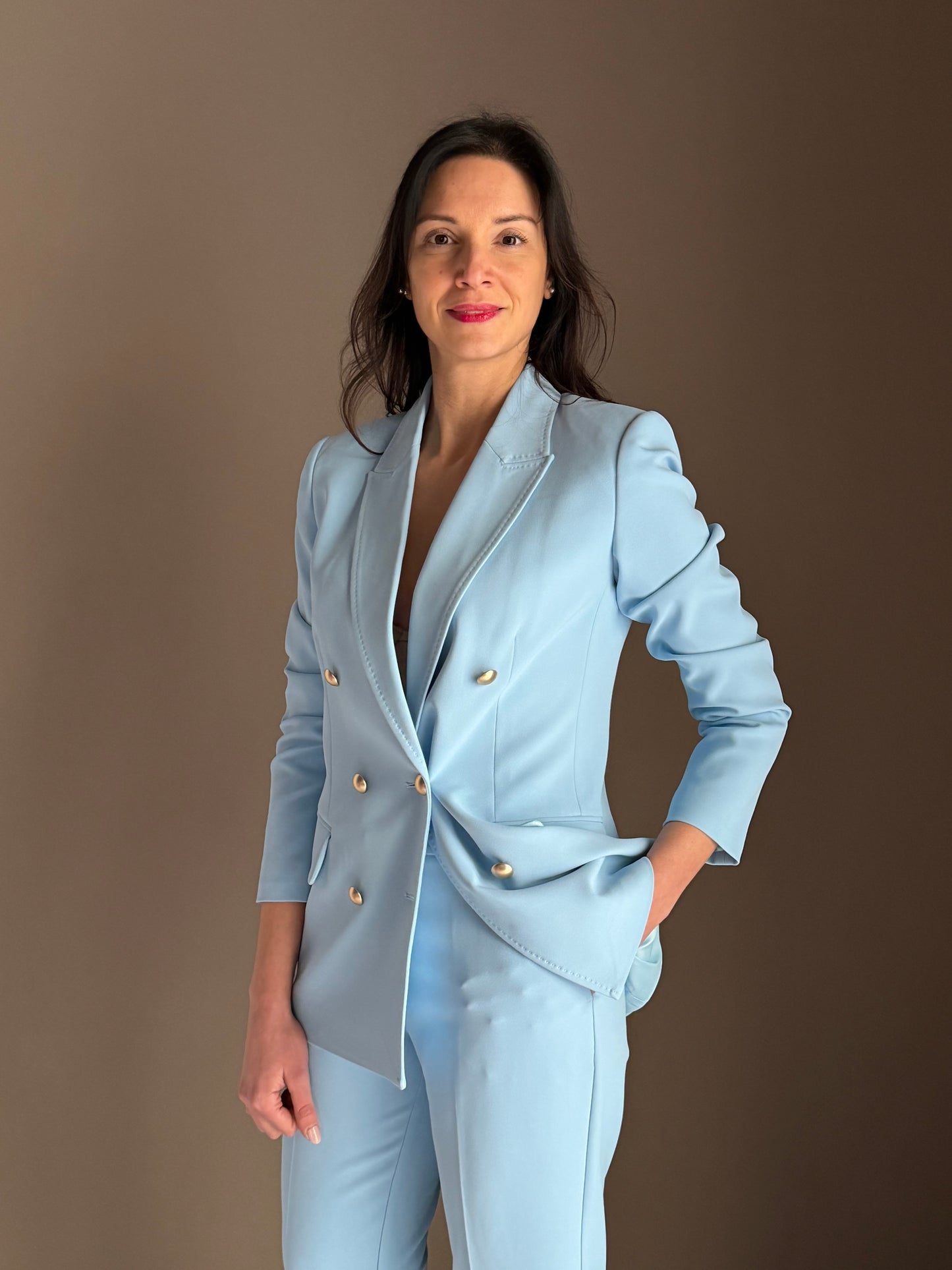 Blazer doppiopetto con bottone oro