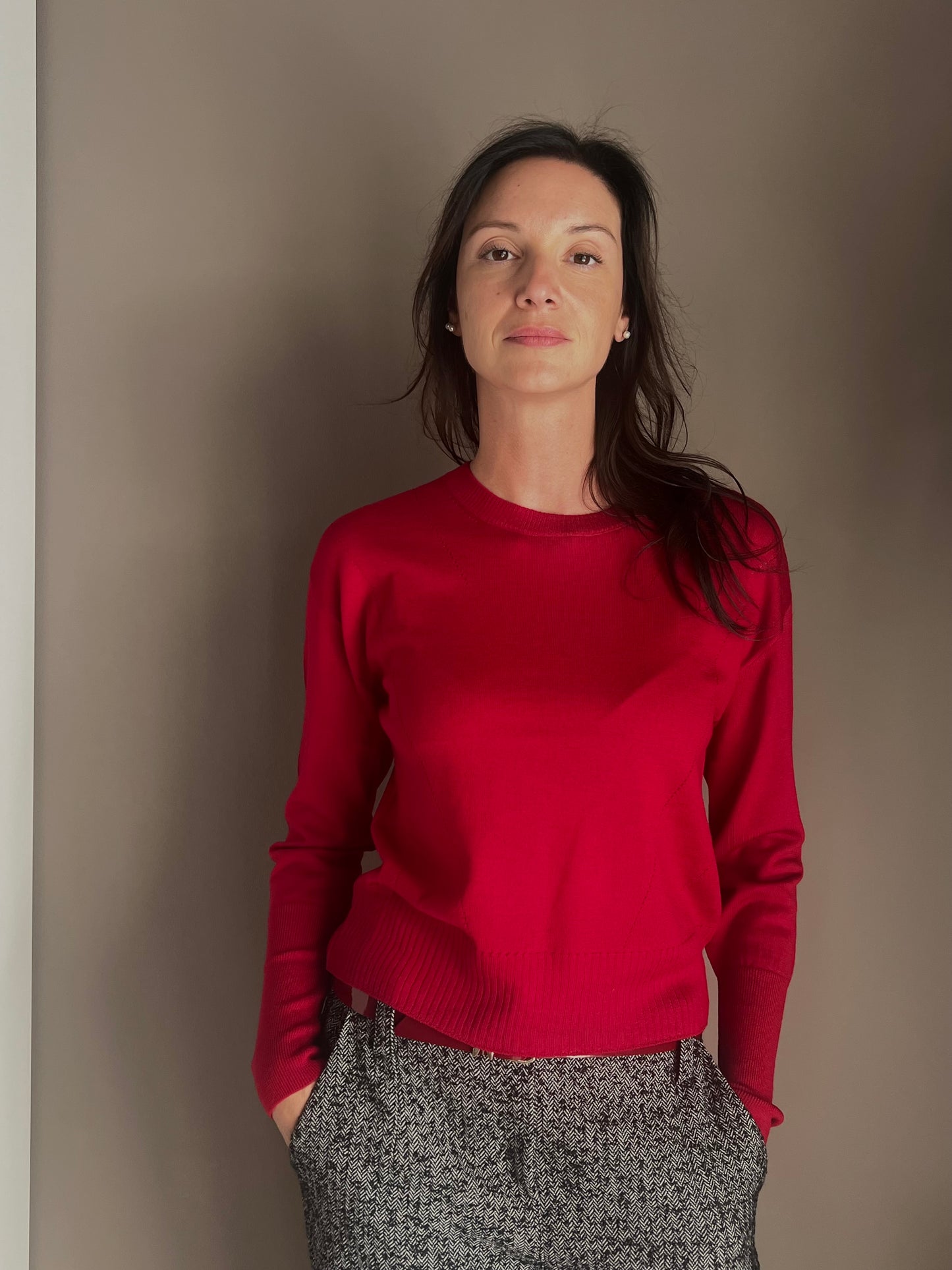 Maglia in lana girocollo Rossa Patrizia Pepe