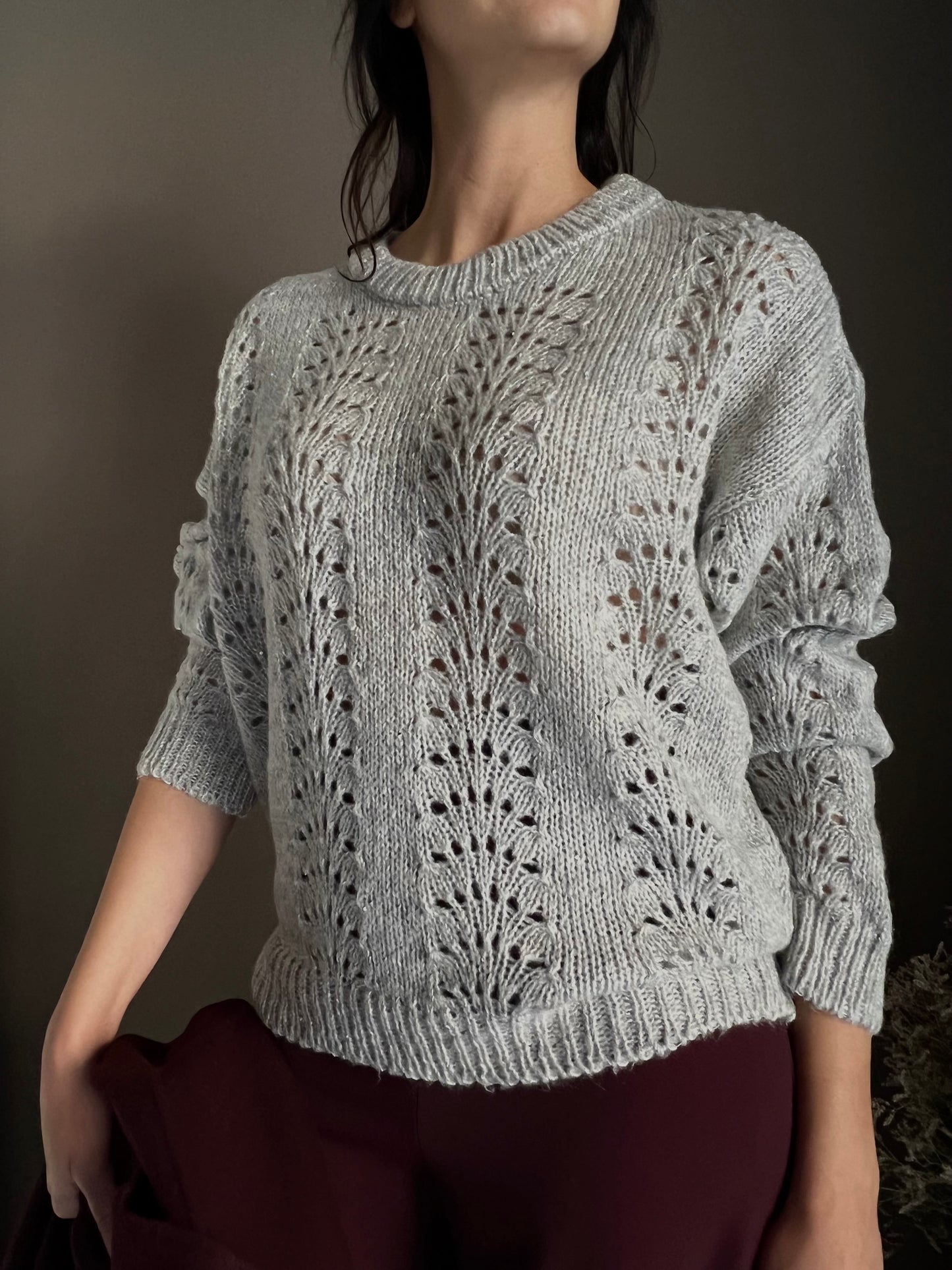 Maglia So Allure con lavorazione a traforo grigio