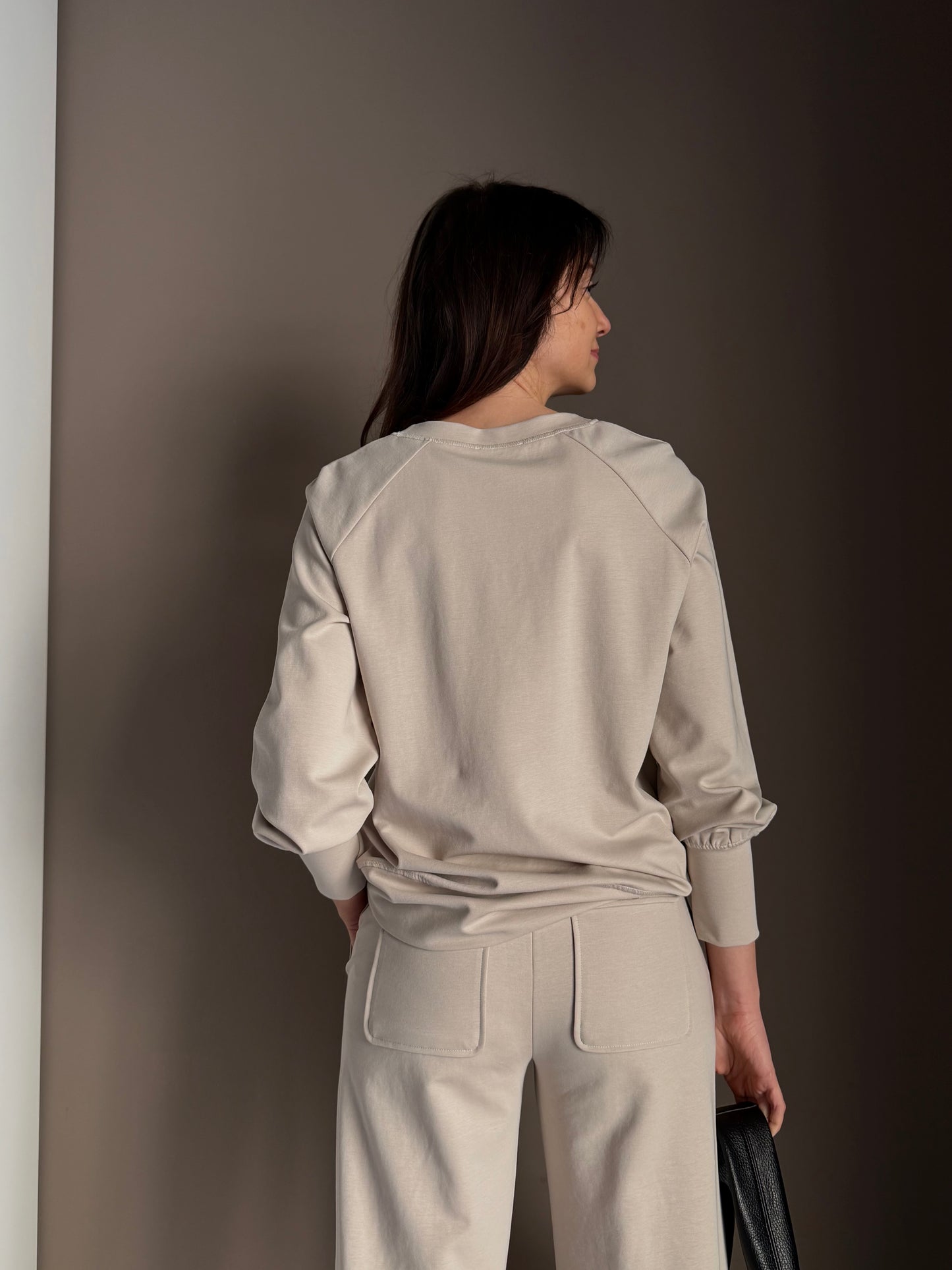 Maglia girocollo con polisino alto
